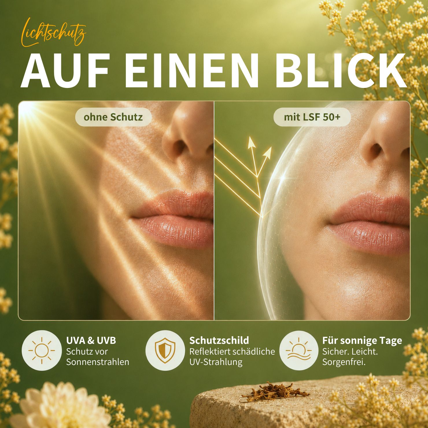 SUN BALM LSF 50+ - getönter Lippenpflegebalsam mit Gelée Royale & zartem Vanilleduft