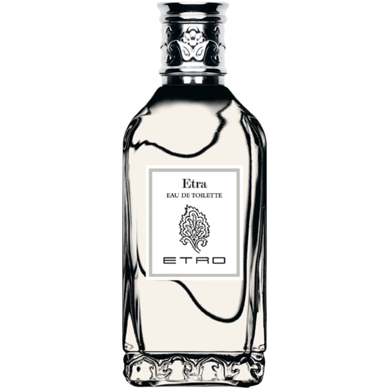 Etro Etra Etro Eau de Toilette Flakon mit silbernem Verschluss und Paisley-Detail.