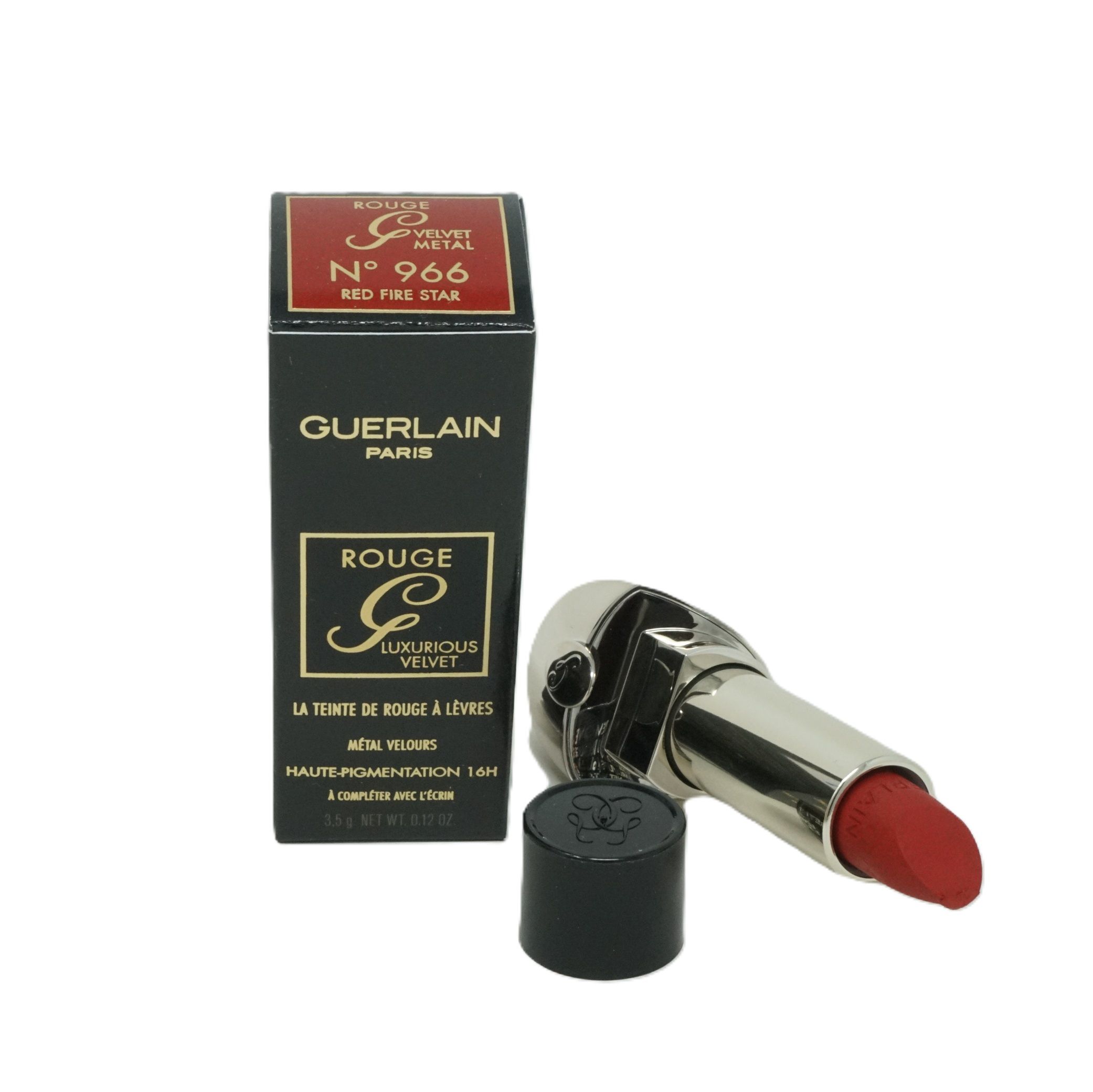Guerlain Rouge G Luxurious Velvet Metal Lipstick Shade Lippenstift No 966 Red Fire Star 3,5 kg