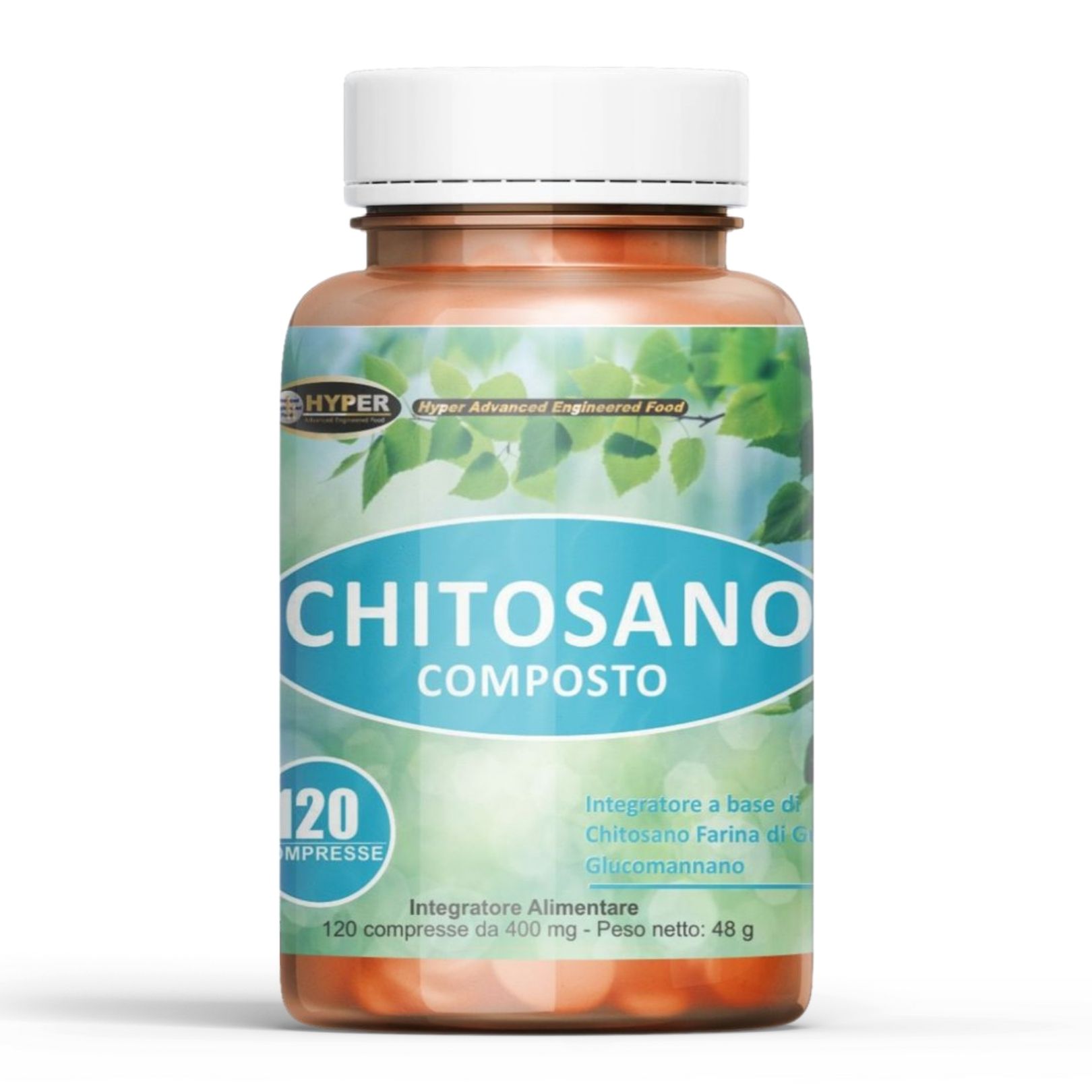 HYPER Chitosano Composto con Glucomannano. Minore assorbimento dei grassi e degli zuccheri,