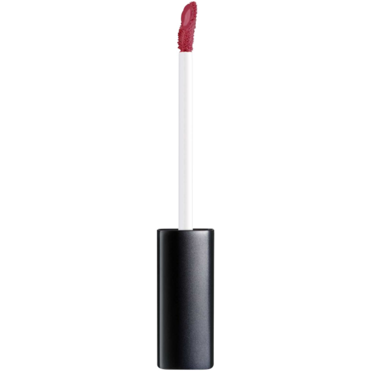 Applicateur de fluide à lèvres rouge. Manche noir, tige blanche. Nom du produit non visible.