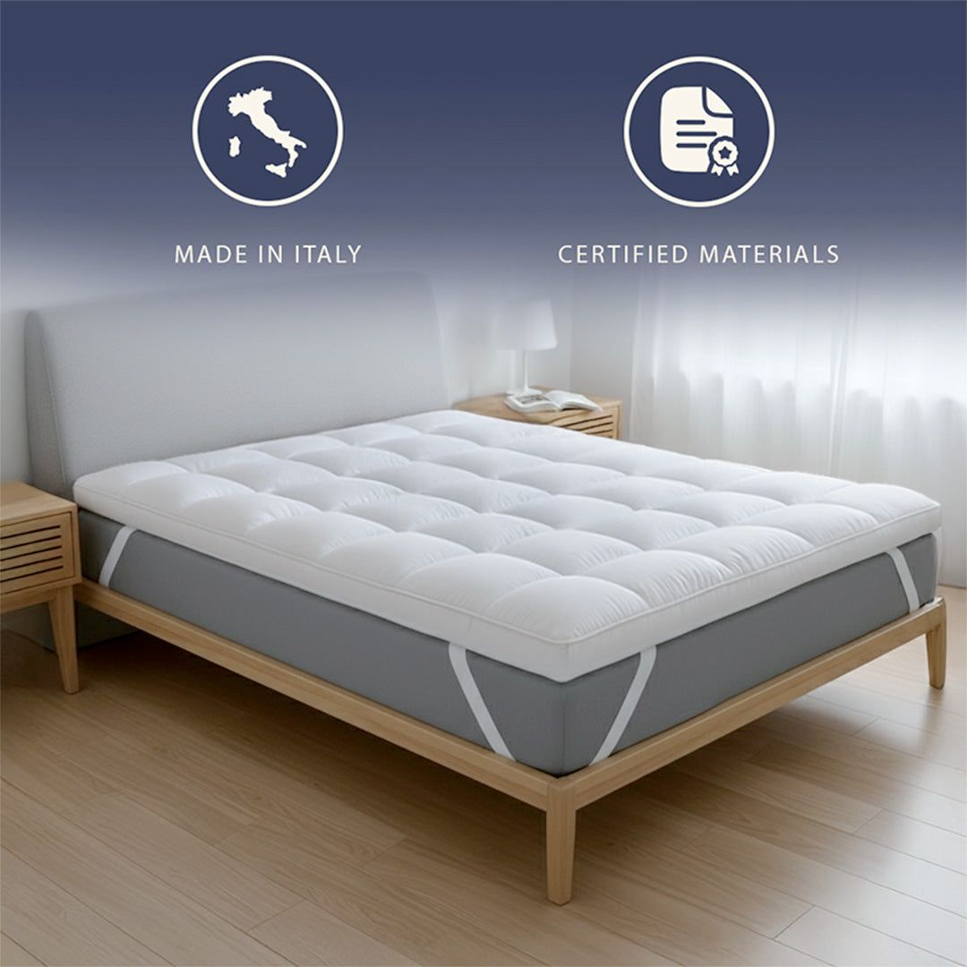 The White Stone Topper 90x200 cm mit Wattefüllung von 1000 g/m²