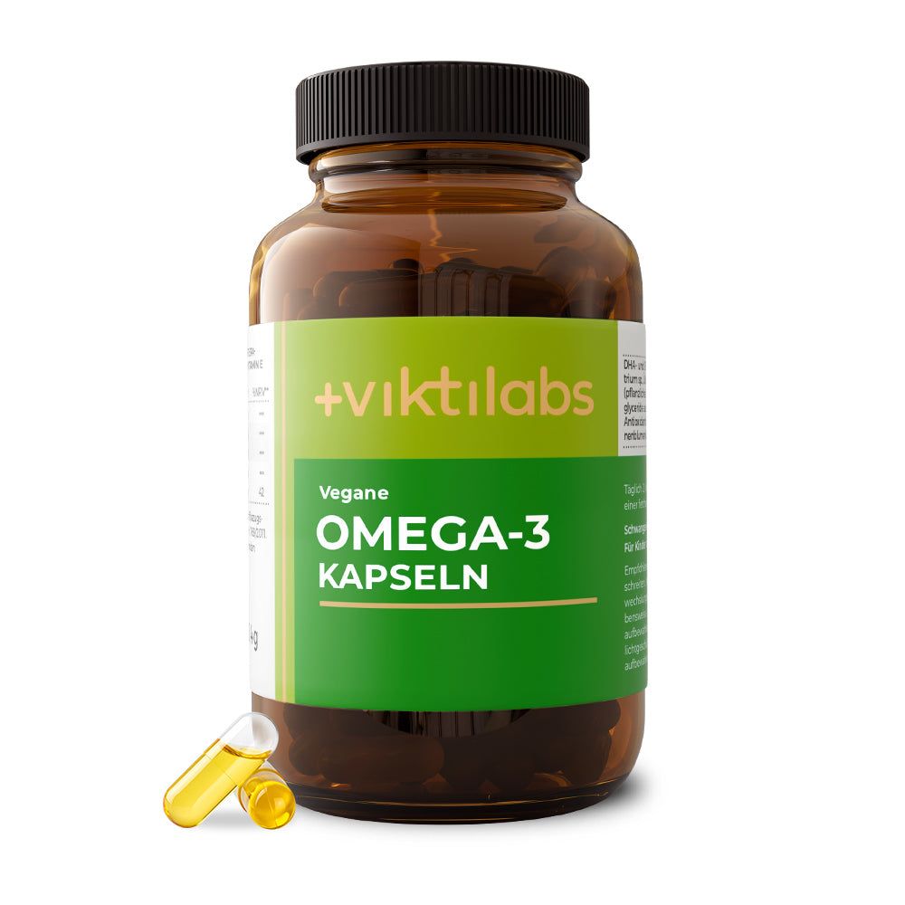 Viktilabs Vegane Omega-3 Kapseln: Hochwertiges Algenöl mit 20% EPA & 40% DHA