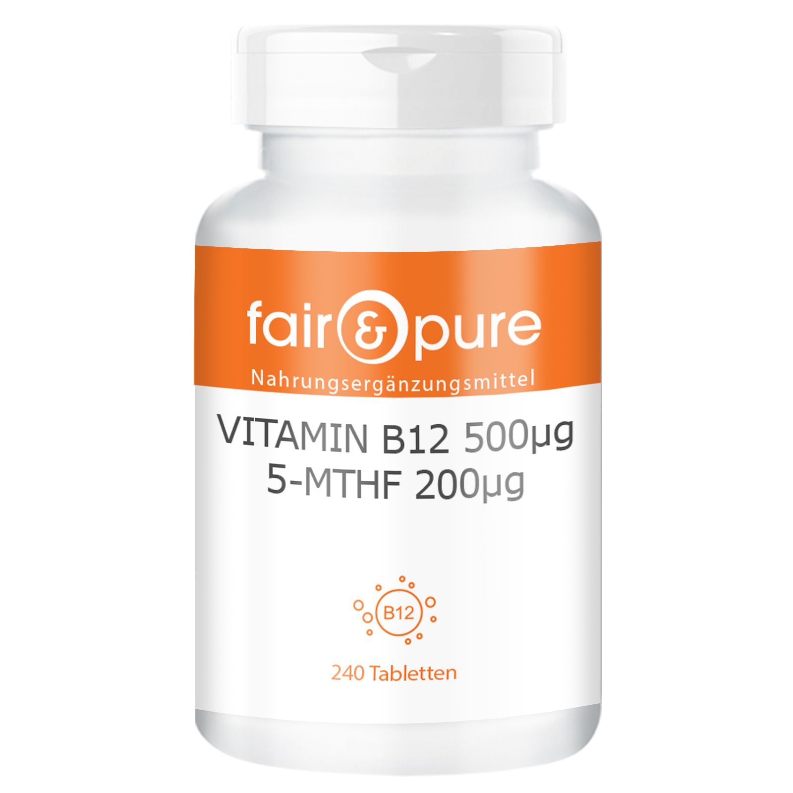 fair - pure | Vitamin B12 500µg mit 5 Mthf 200µg schluckfreundlich 240 St