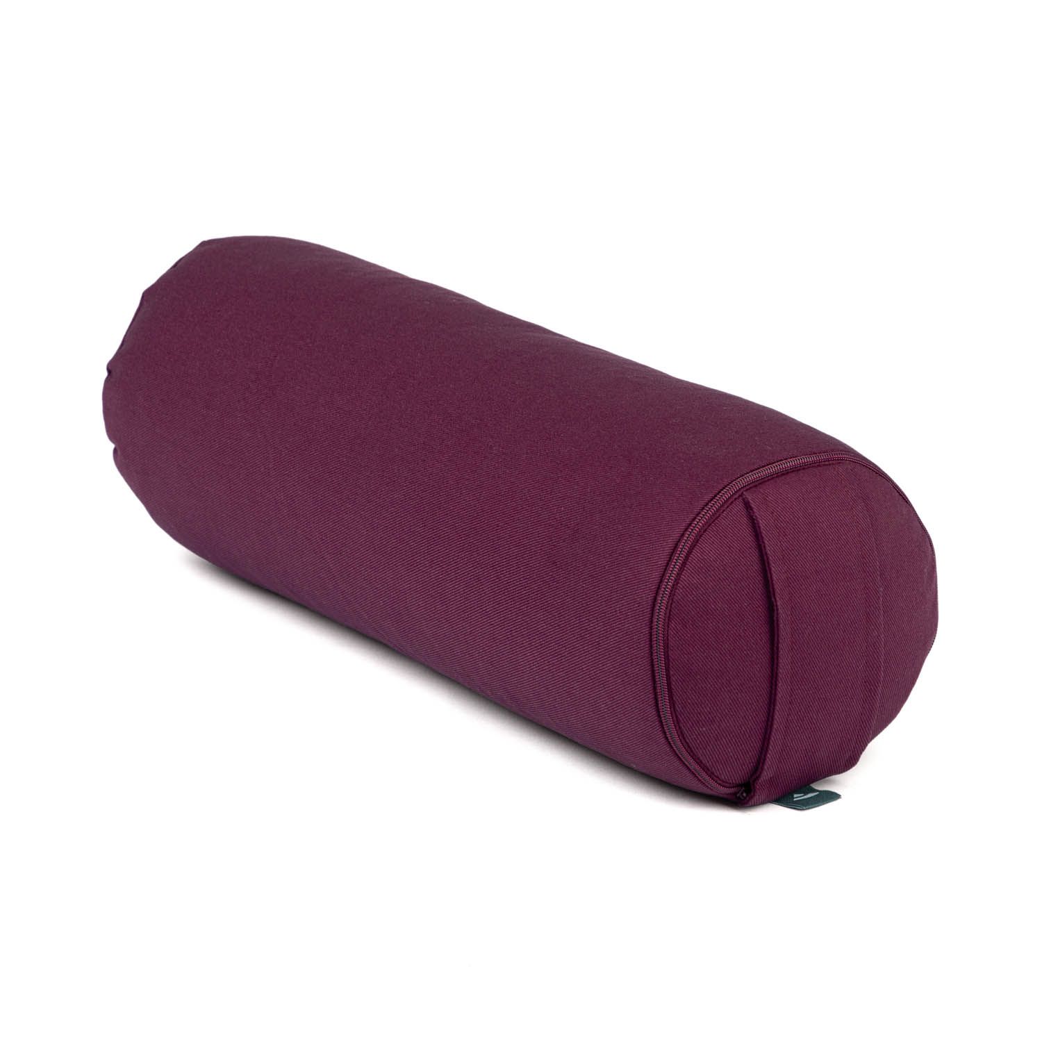 Yoga Mini-Bolster (rund), Nackenrolle, ECO, Buchweizenschalen  Aubergine