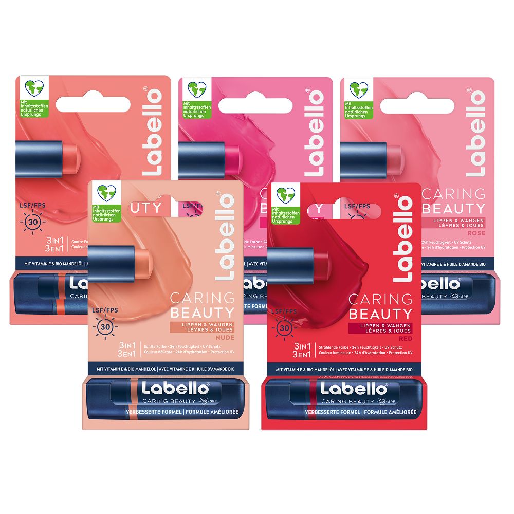 Labello Caring Beauty Lippenpflege 5er Farbmix Set 24 g Lippenstift