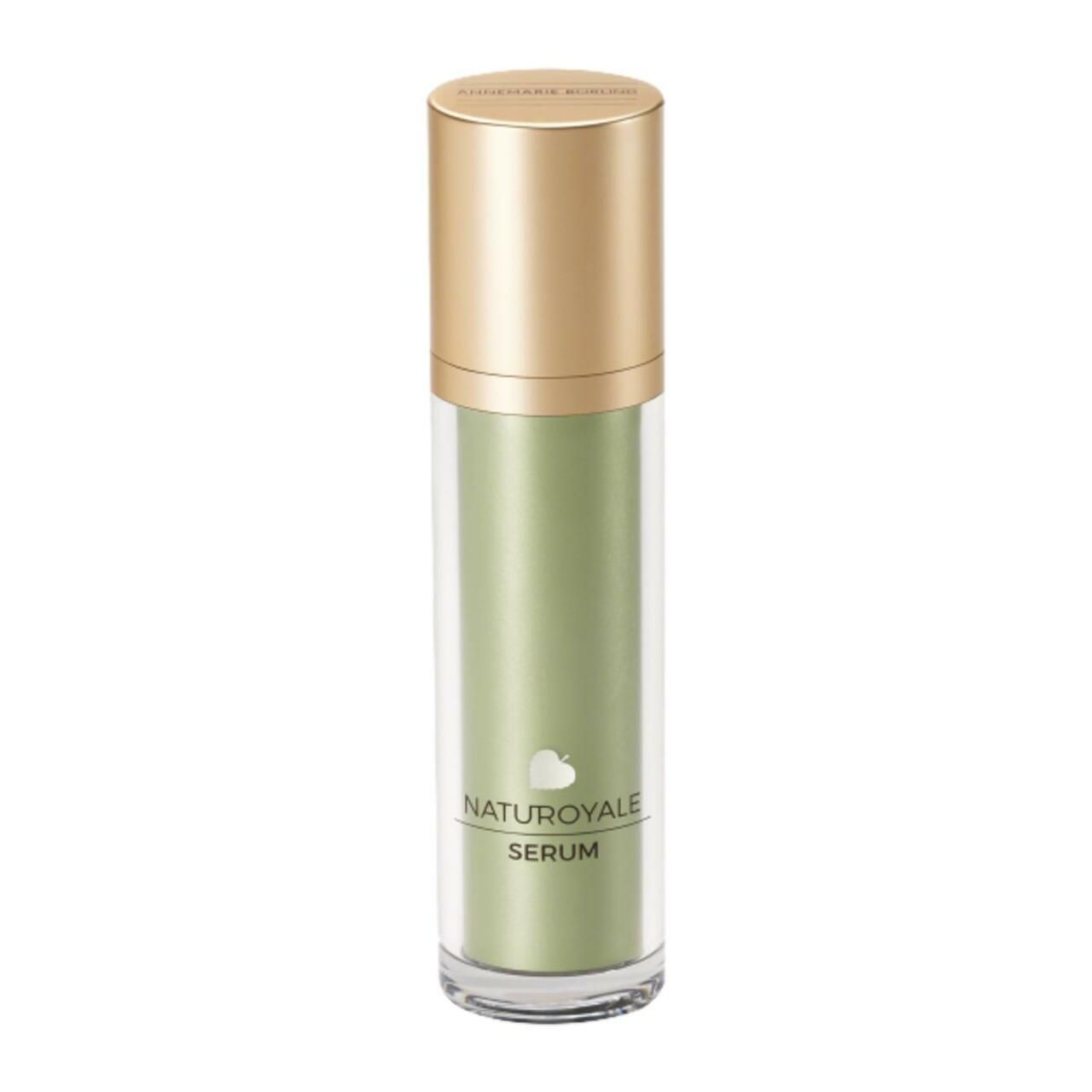 Serumflasche mit goldfarbenem Deckel. Aufschrift: NATUROYALE SERUM.