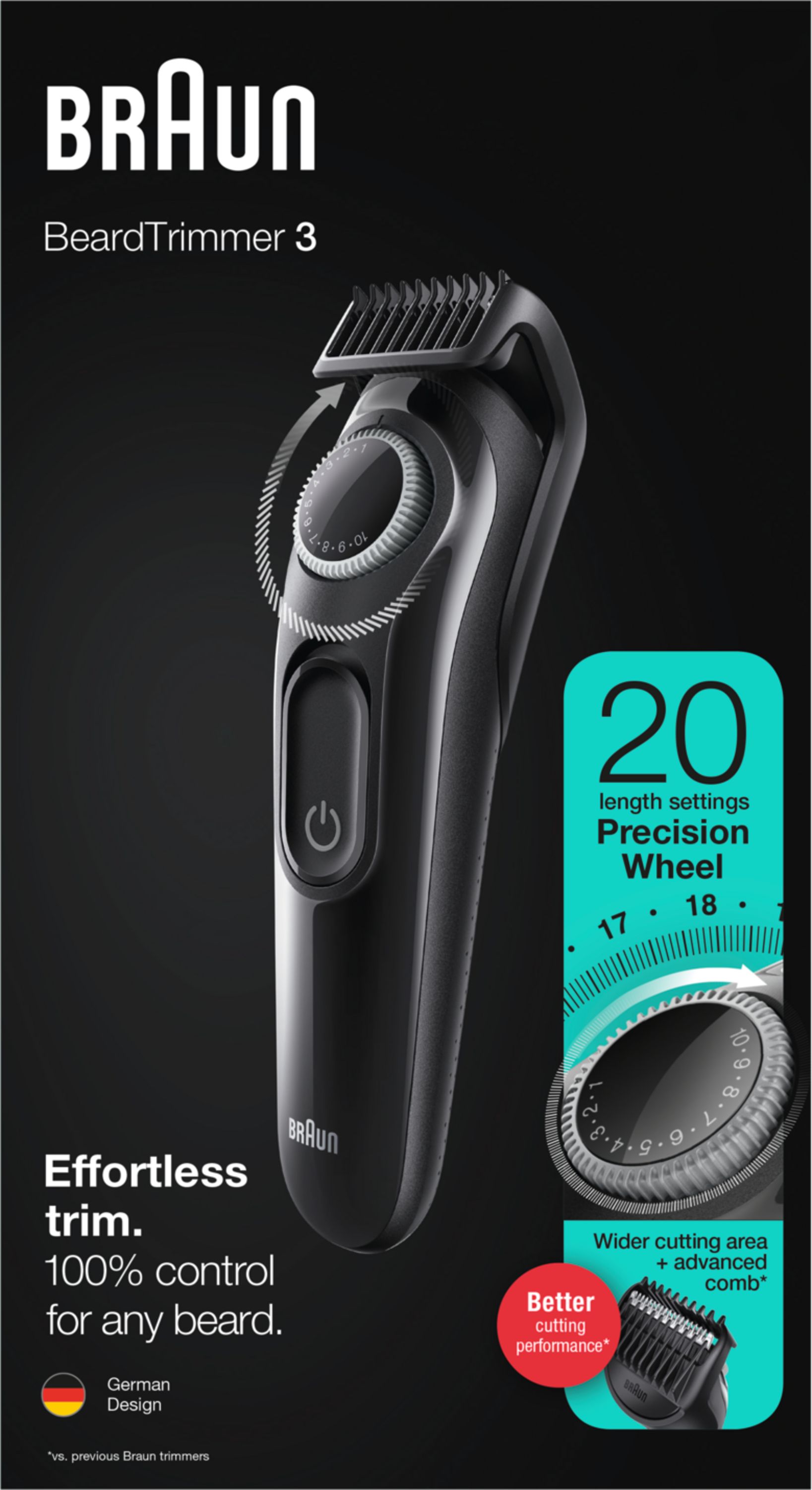 Braun - Barttrimmer "3 - BT3322" in Schwarz