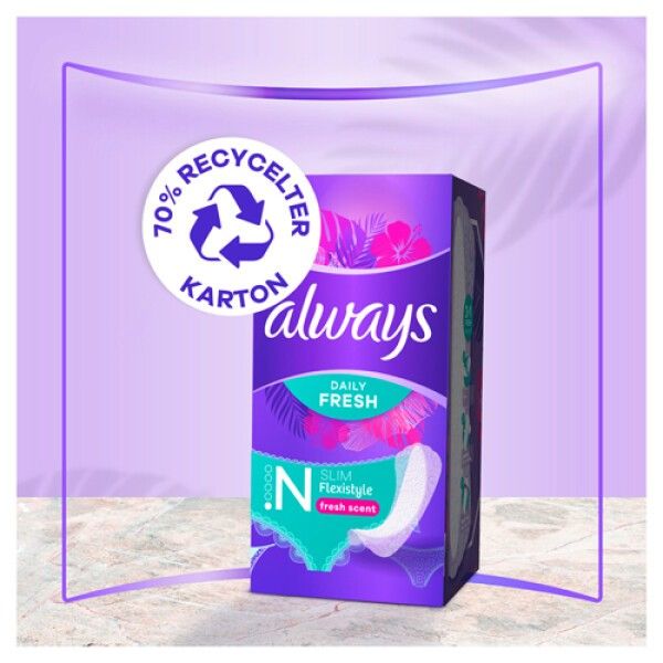 Always Daily Fresh Slim Flexistyle Slipeinlagen 100 Stück, Mit Frischeduft, Ultra-dünn Und Passend