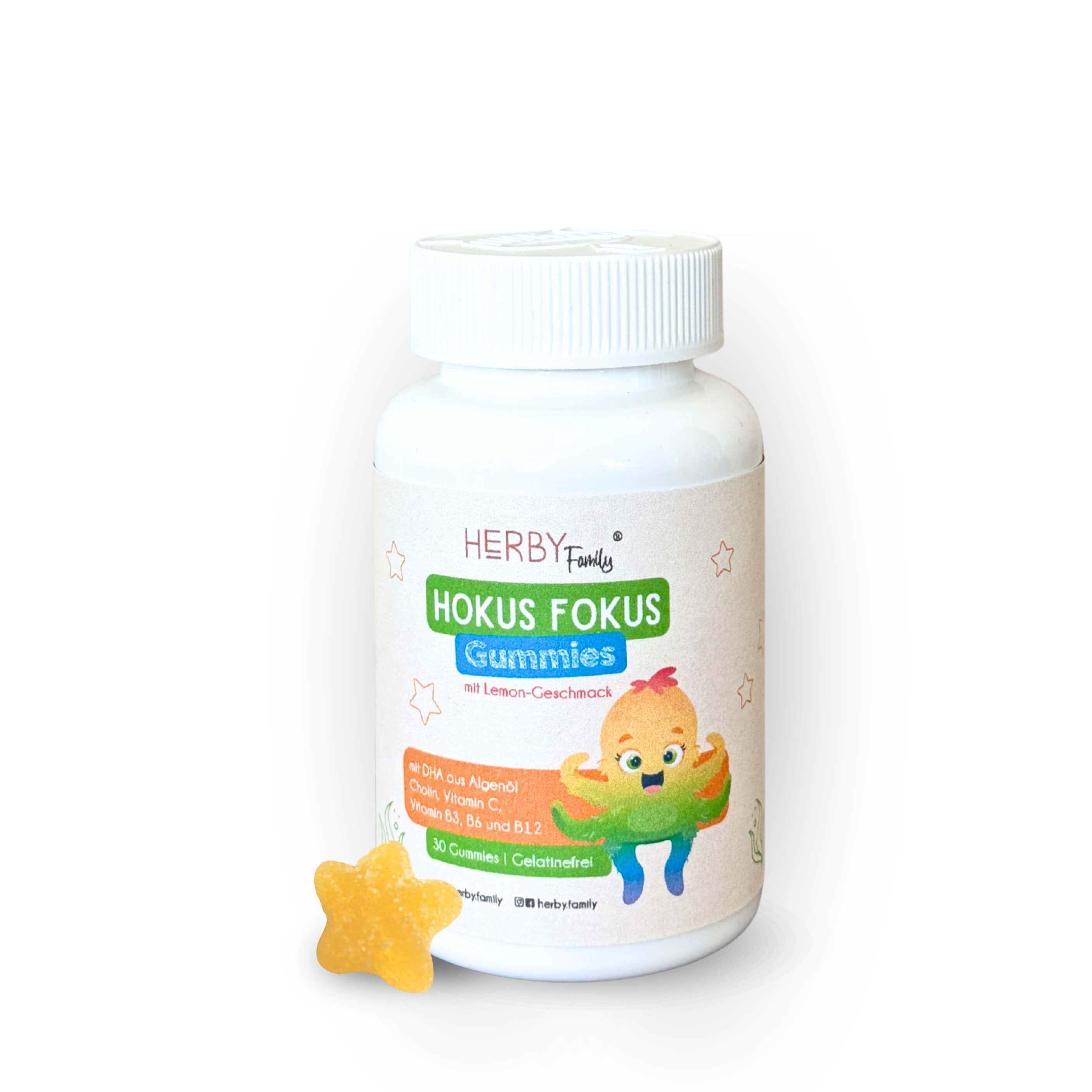 Herby Family Hokus Fokus Gummies - veganes Omega-3 für Kinder 30 St Gummibärchen