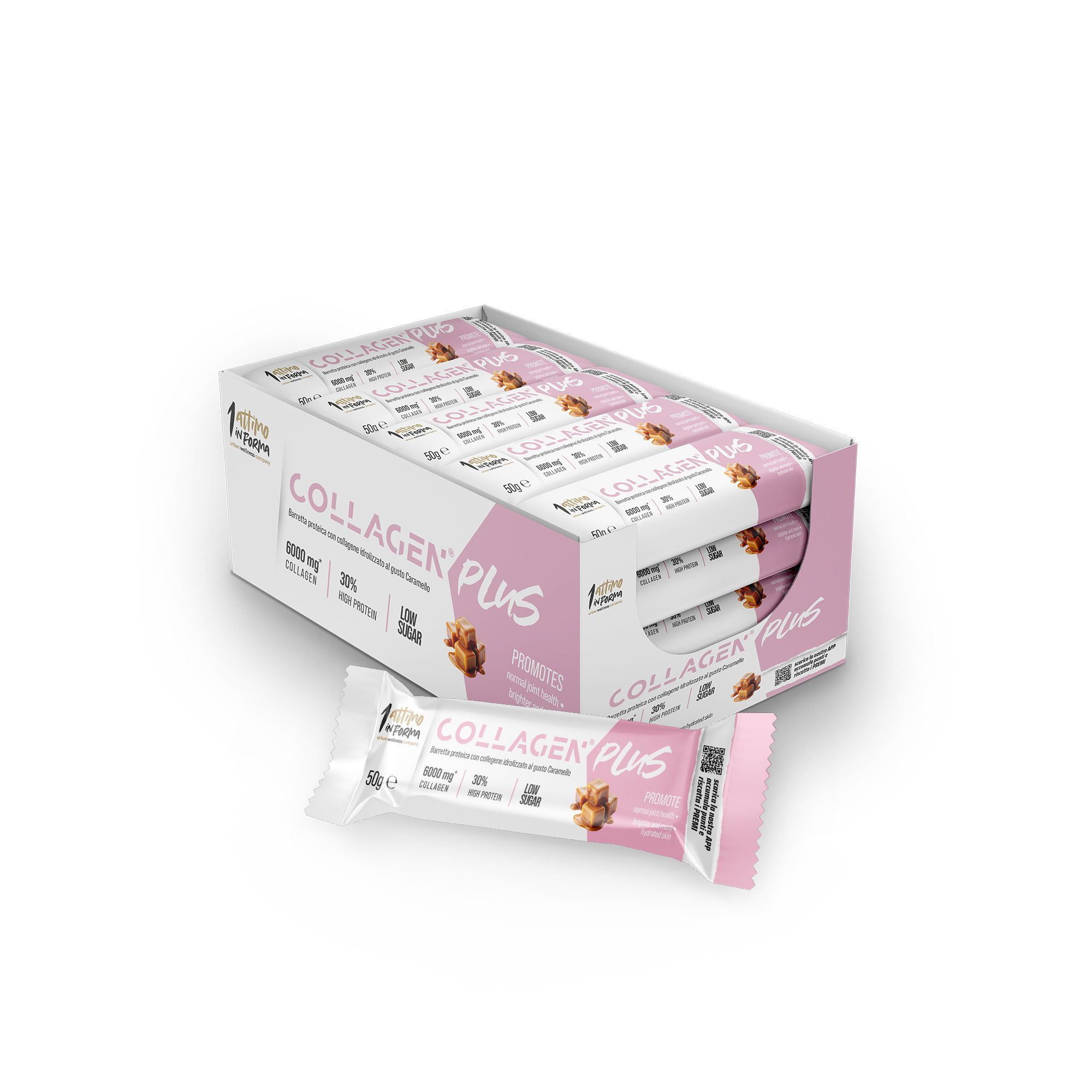 1attimoinforma 12 Barrette Collagen Plus; Gusto Caramello