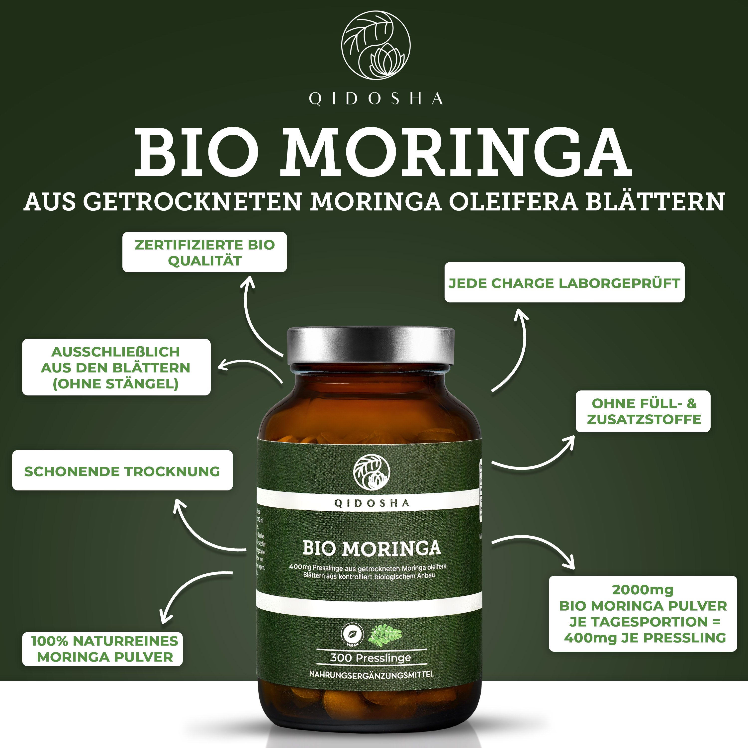 QIDOSHA Bio Moringa Presslinge