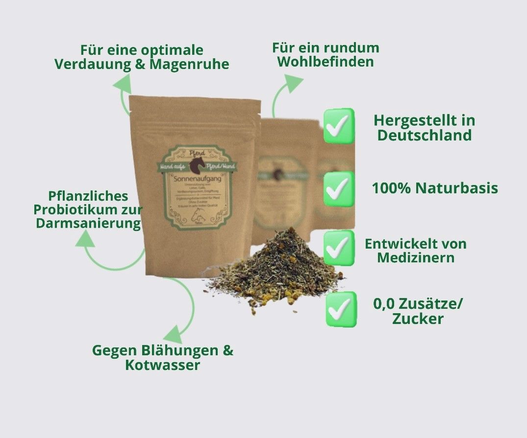 Hand aufs Pferd/Hund Magen-Darm Kräuter Sonnenaufgang