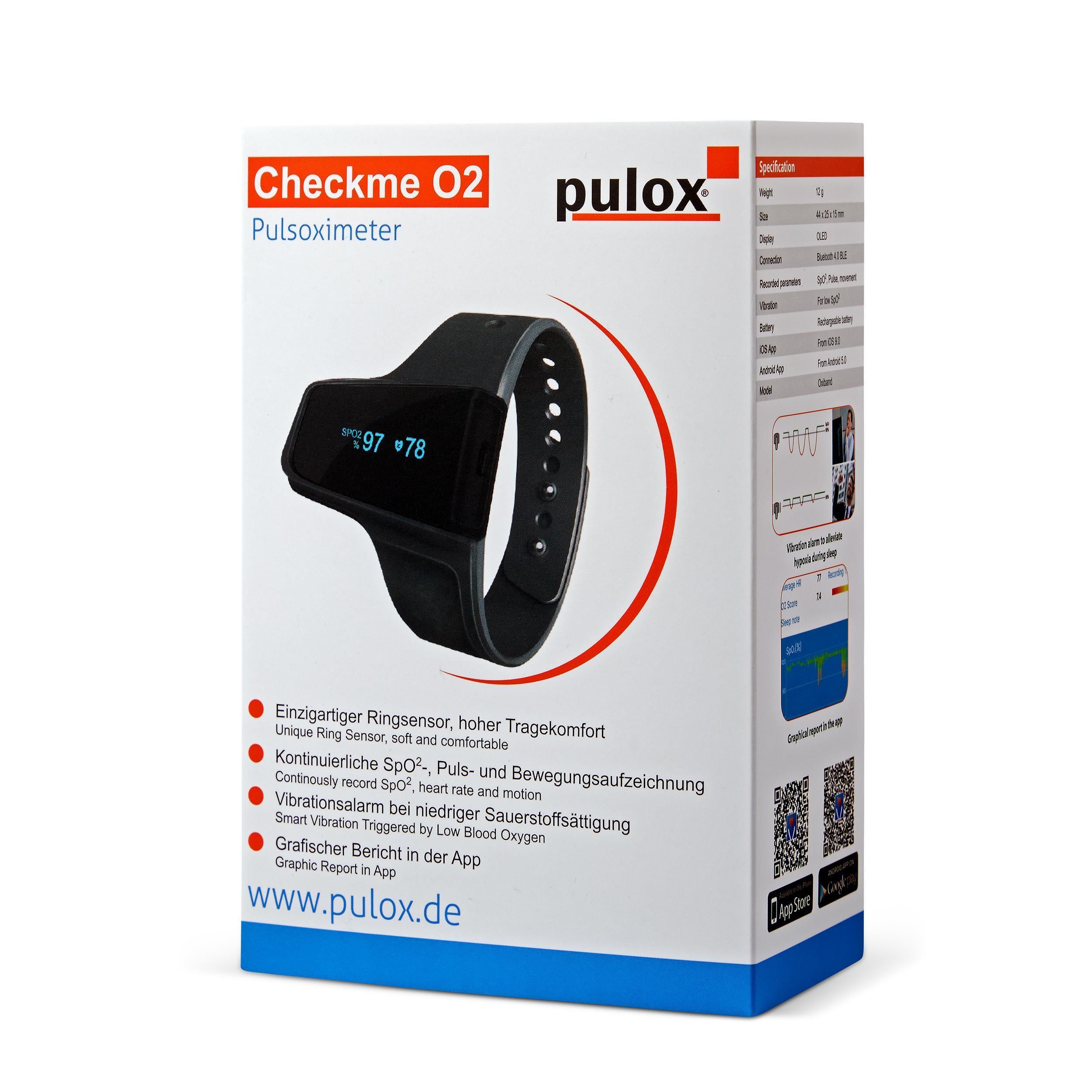 Pulox Checkme O2 - Smartes Handgelenk Pulsoximeter mit Ringsensor