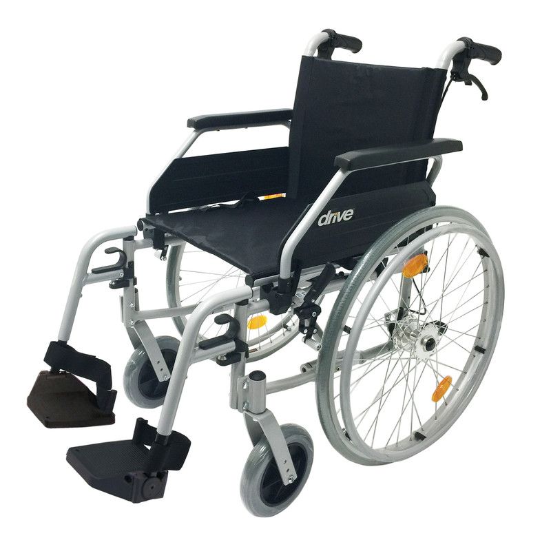 Leichtgewicht-Rollstuhl Drive Medical Litec 2G mit Trommelbremse für Begleiter Sitzbreite 38cm