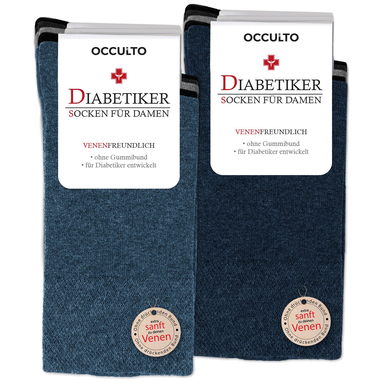Occulto Damen Diabetiker Socken 10er Pack