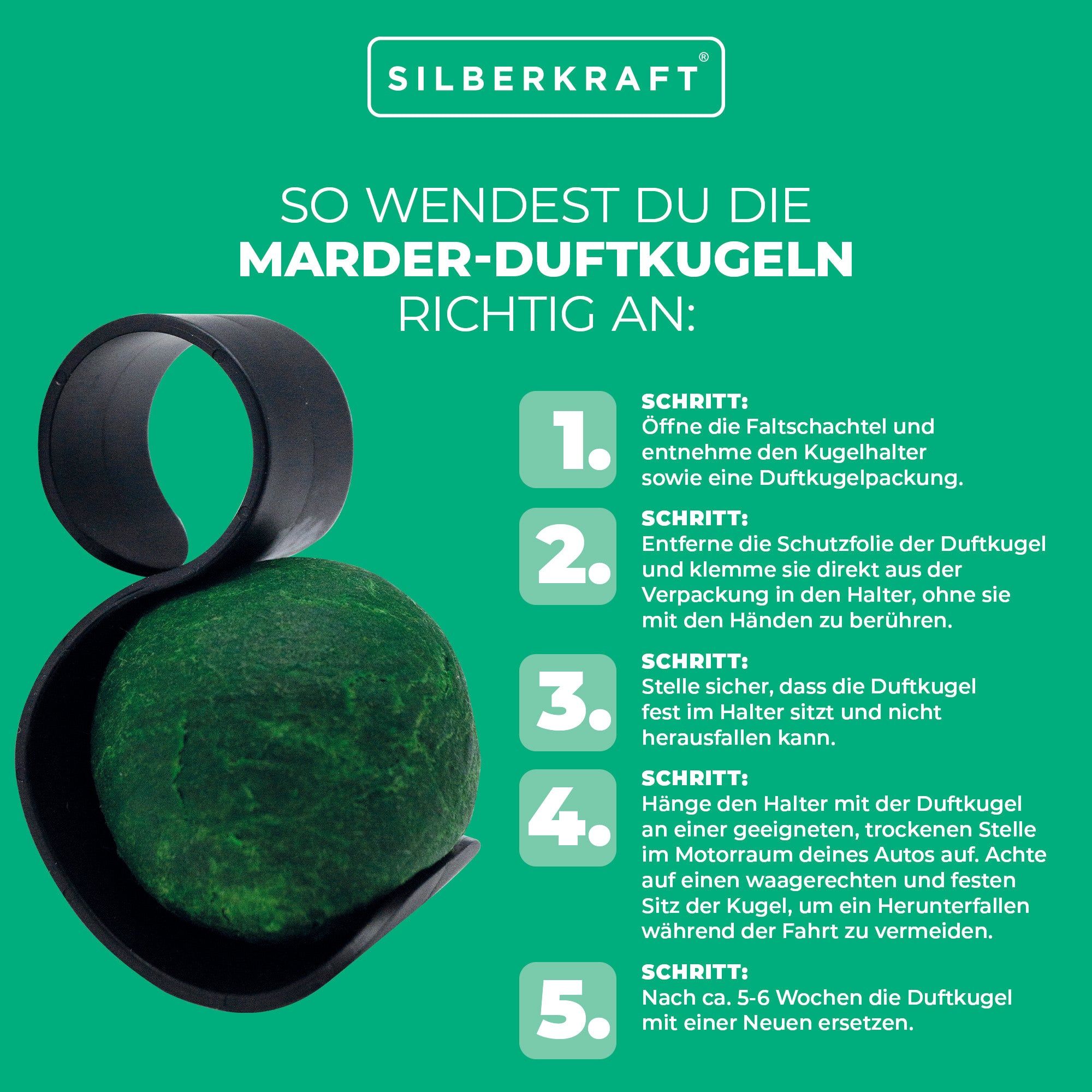 SILBERKRAFT Silence Marder-Duftkugeln