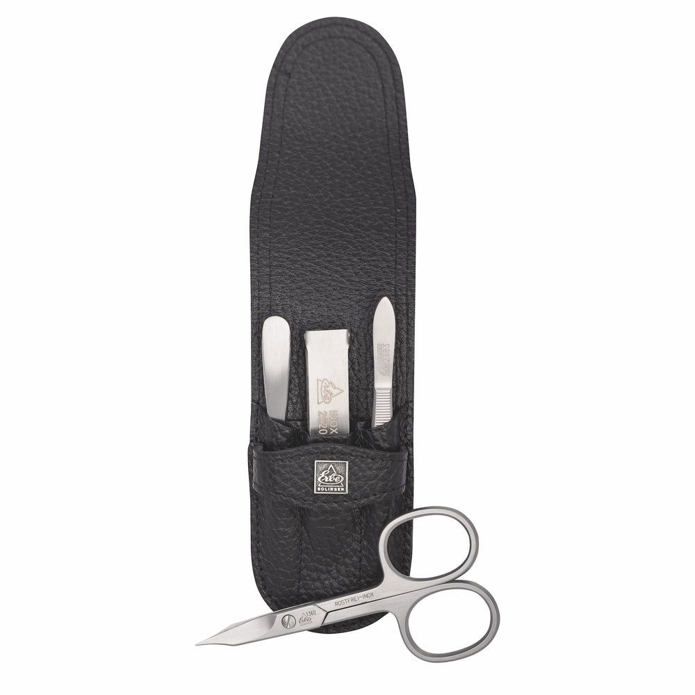 Erbe Solingen Maniküre Stecketui inox Schwarz Nagelschere und Knipser 1 St