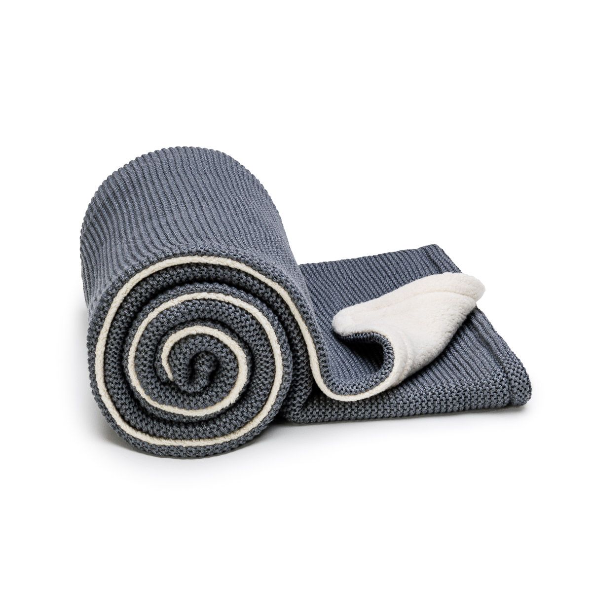 T-Tomi Gestrickte Decke Warm Dark grey waves 1 St