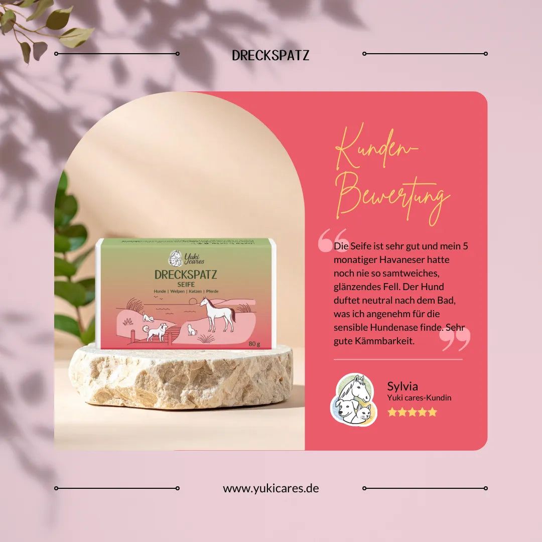 Yuki cares Dreckspatz Seife für Hunde, Katzen & Pferde