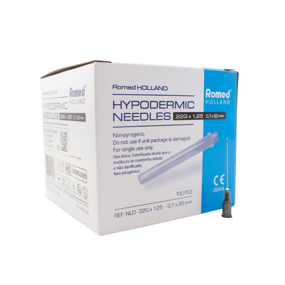 Romed Injektionskanülen 22G x 1.25, steril, 0.7 x 30 mm
