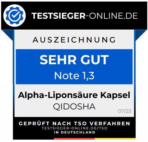 QIDOSHA R-Alpha-Liponsäure aus Natrium-R-Lipoat plus Piperin