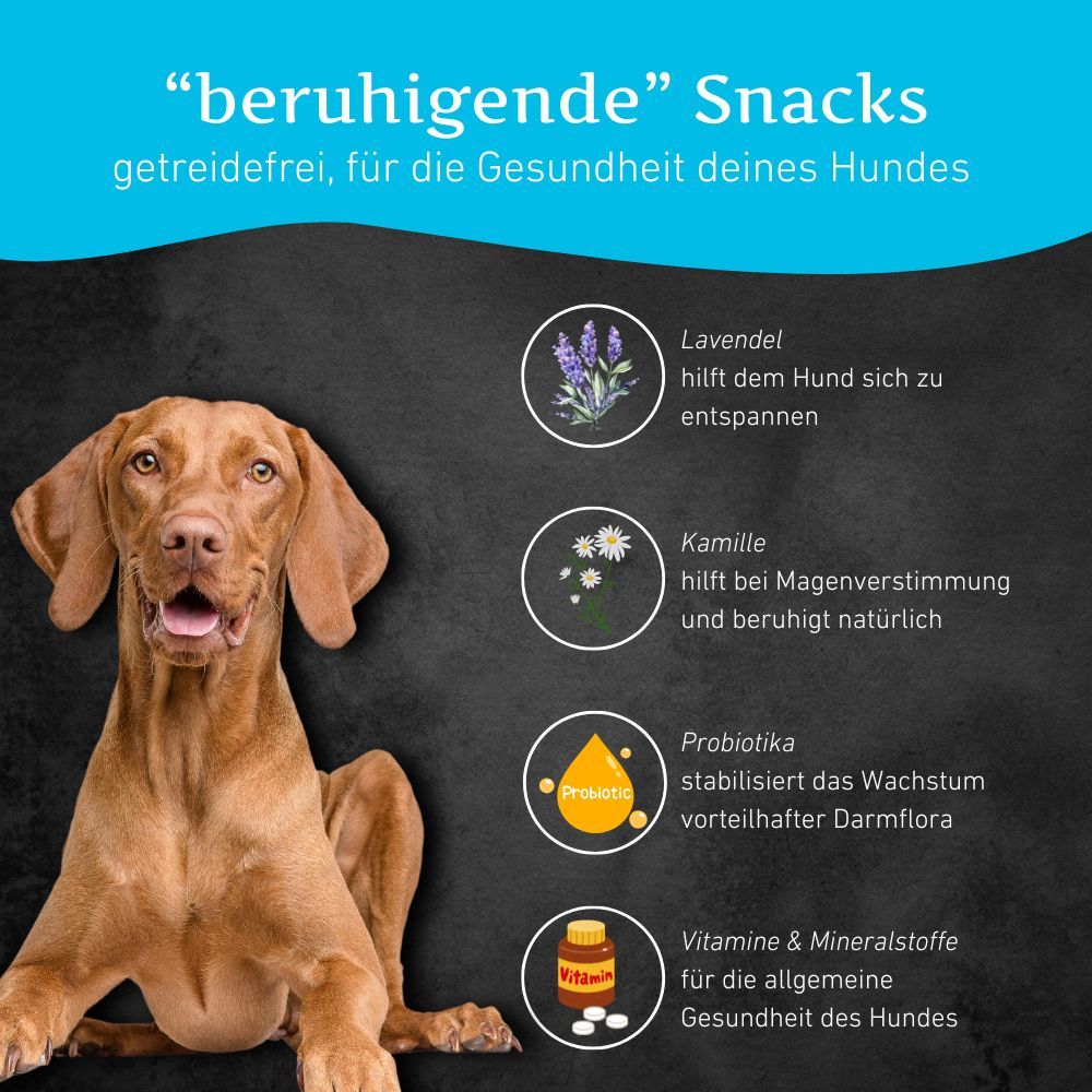 Beruhigende Snacks für Hunde mit Ente & Huhn - getreidefrei - 3er Set