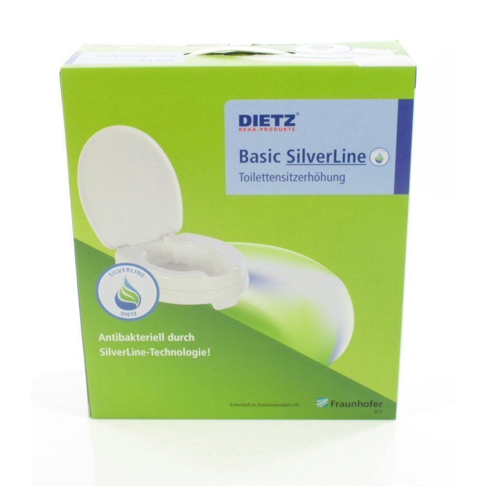 Dietz Toilettensitzerhöhung mit Deckel Basic SilverLine - antibakteriell