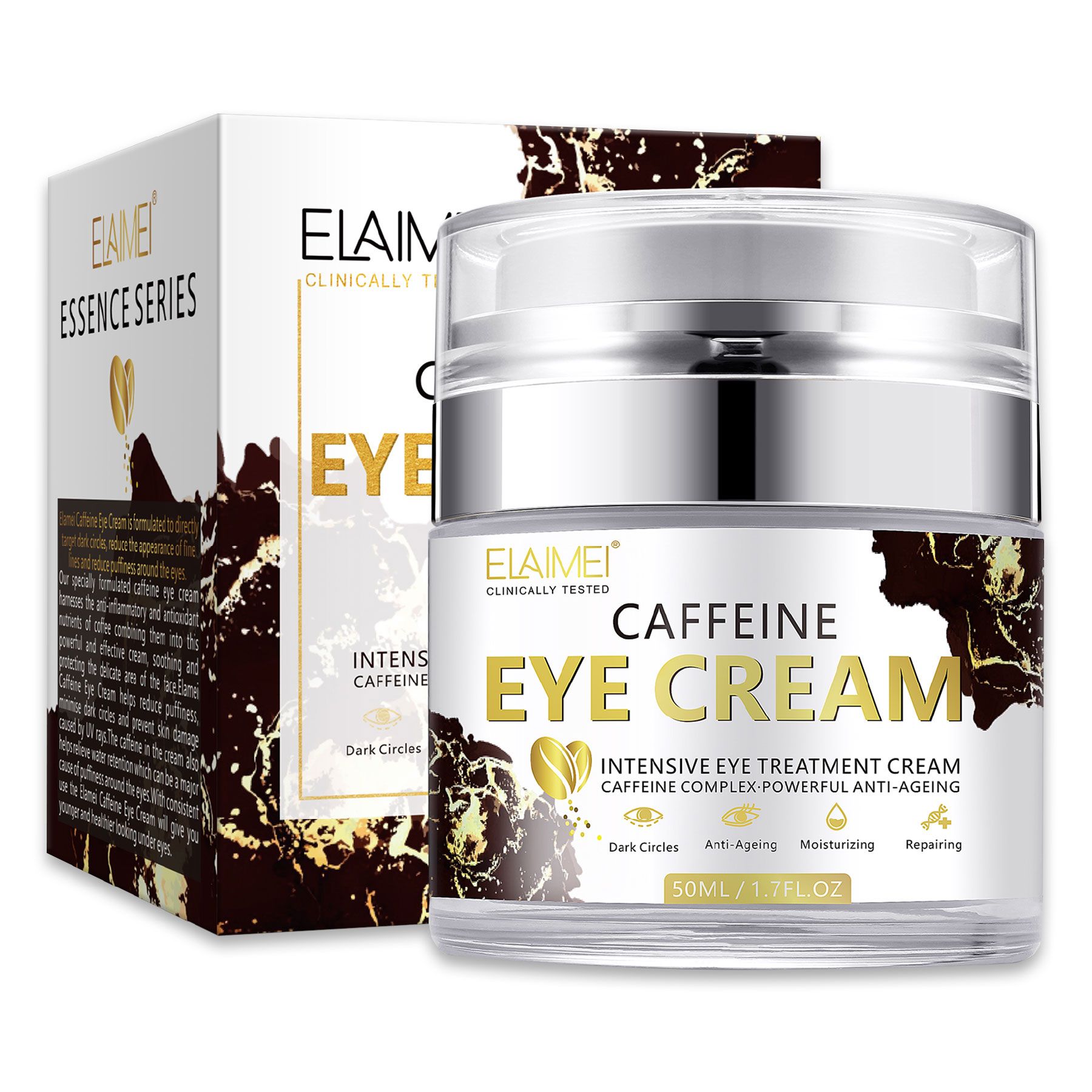 Aliver Anti-Aging-Augencreme mit Koffein Reduziert Augenringe 1x50 ml Augencreme