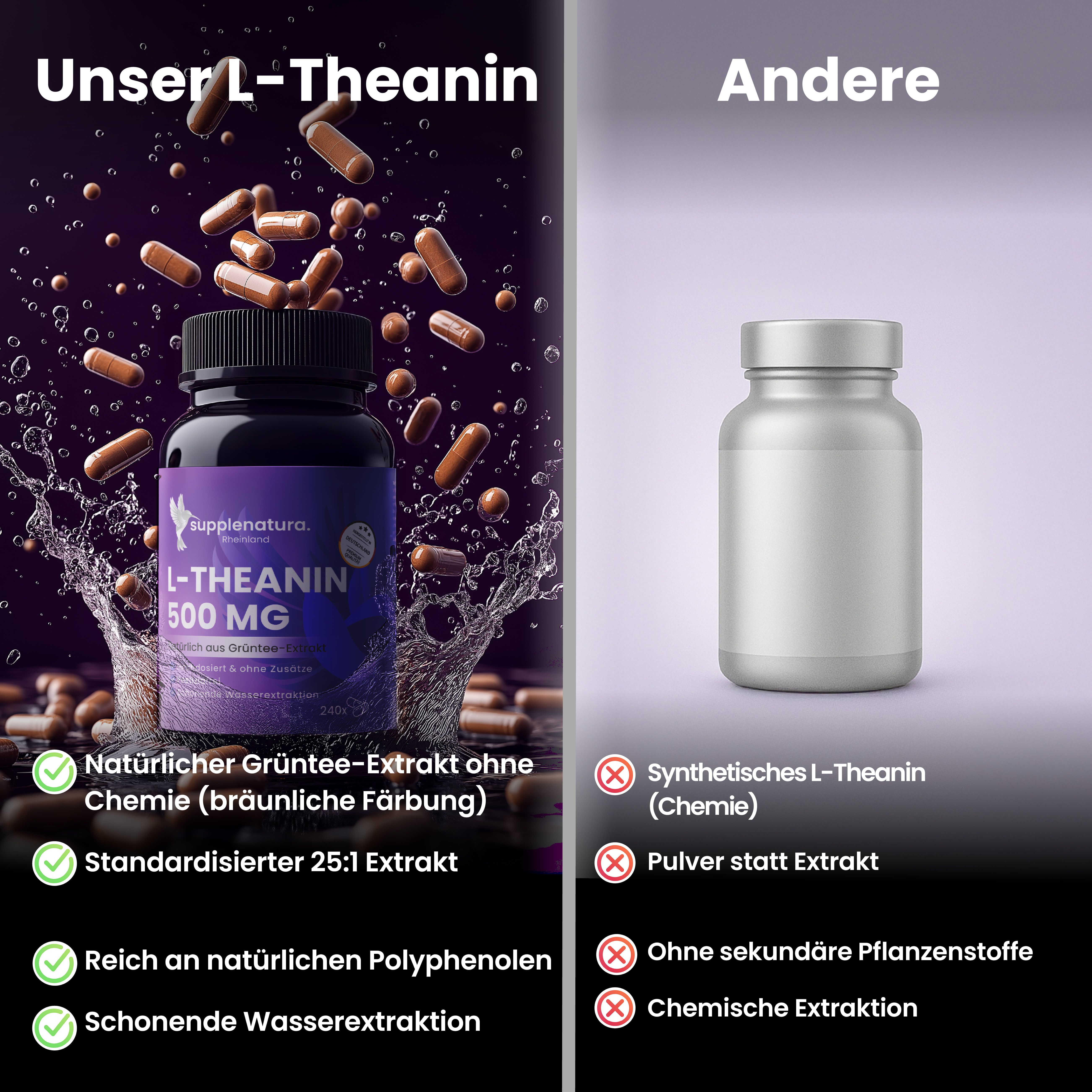 supplenatura Rheinland® - L-Theanin - Natürlicher Extrakt