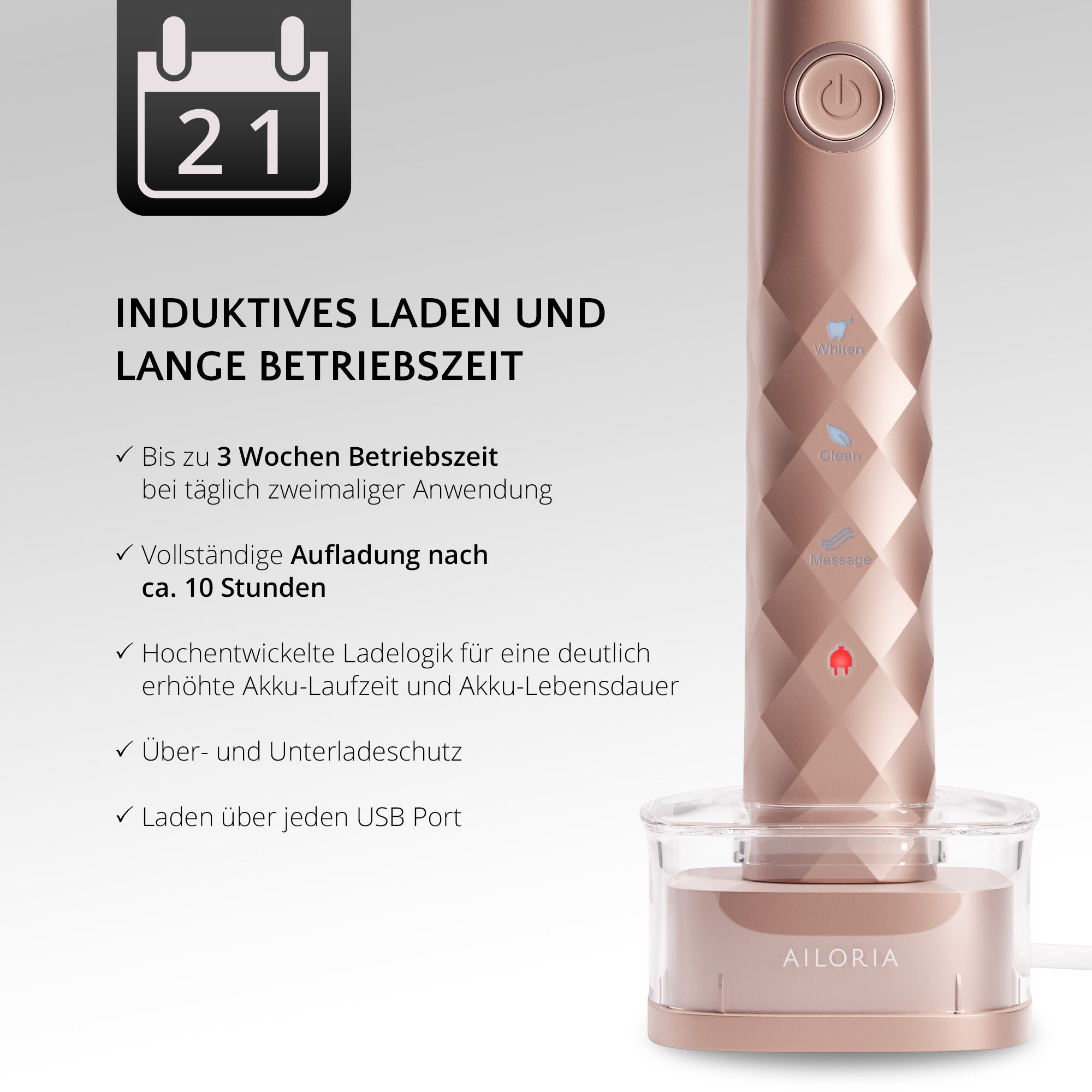 AILORIA SHINE BRIGHT USB-Schallzahnbürste Limited Edition