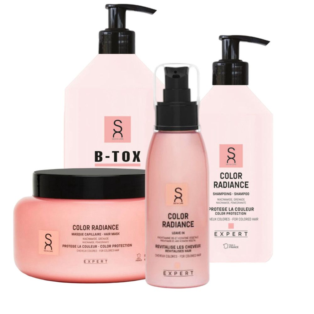 Sacha Care - Color Radiance Pflegeset - Shampoo  - Maske  - B-Tox  - Leave-In