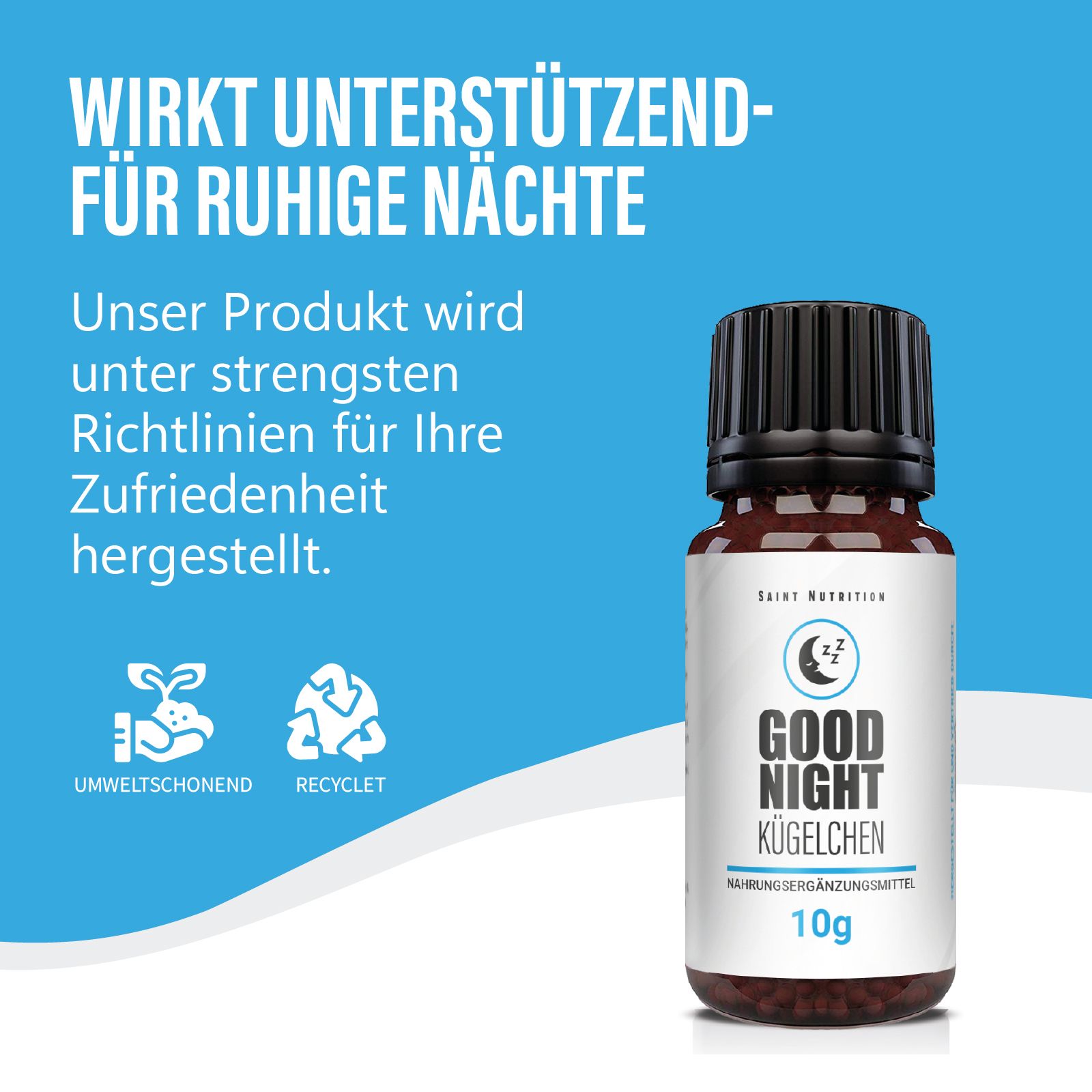 Saint Nutrition® | Good Night Kügelchen | Teil deiner Abendroutine vor dem Einschlafen