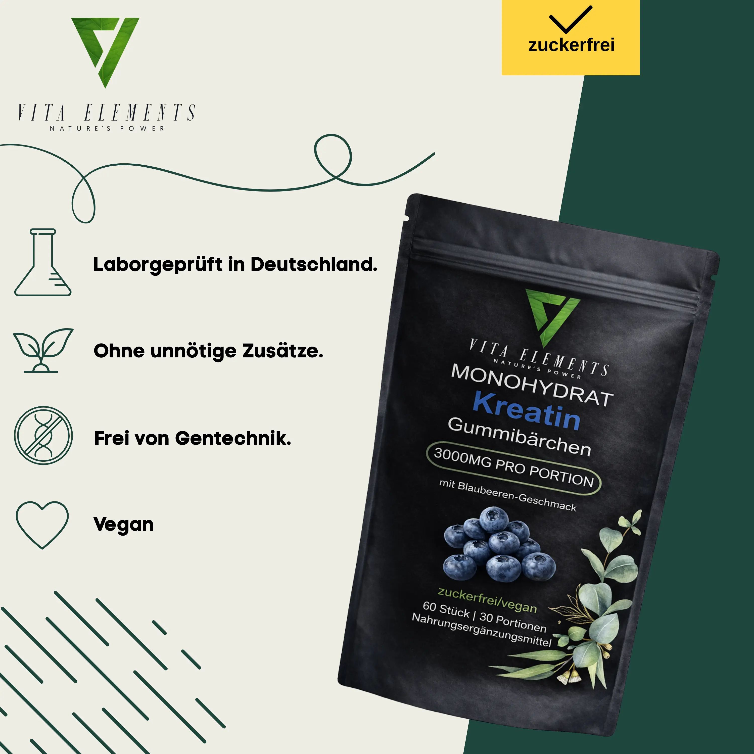 Vita Elements Kreatin Monohydrat Gummibärchen