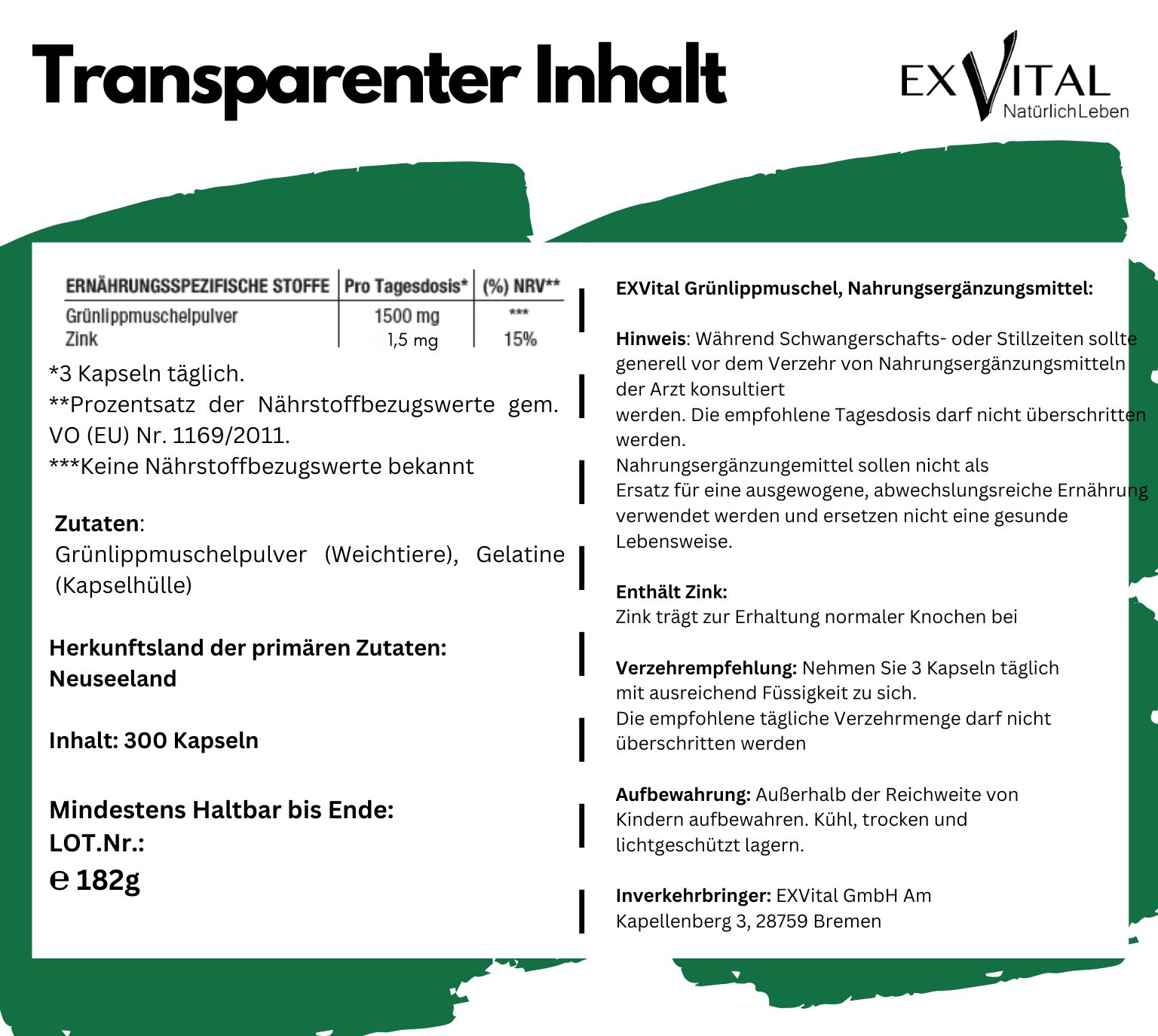 EXVital® Grünlippmuschel Kapseln hochdosiert