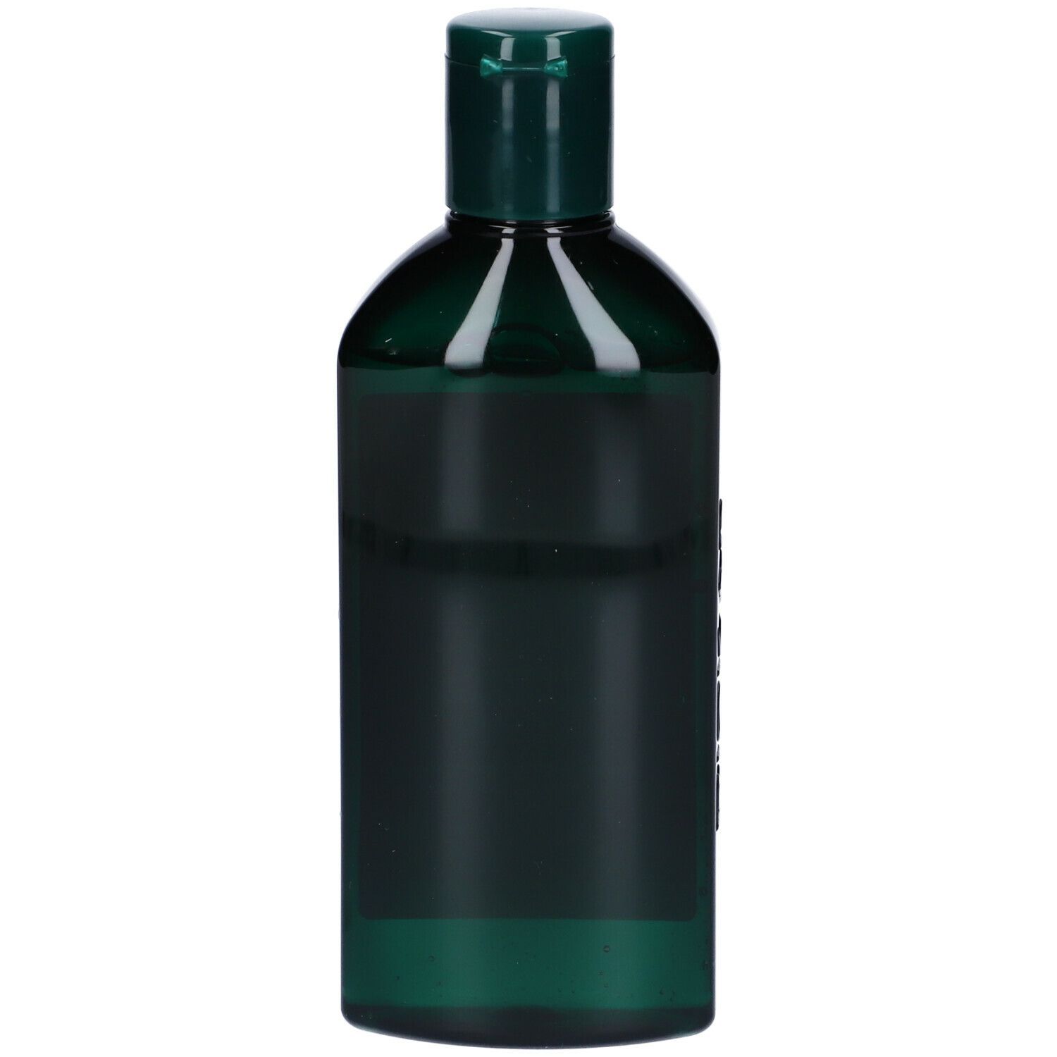 Rückseite einer dunkelgrünen Flasche Biokap Bellezza Bio Rebalancing Shampoo.