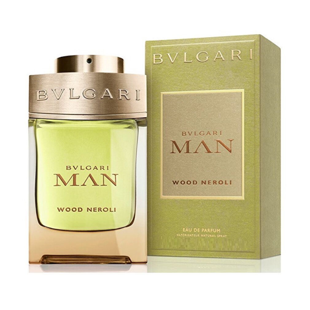Bvlgari Man Wood Neroli Eau de Parfum Flakon und Verpackung.