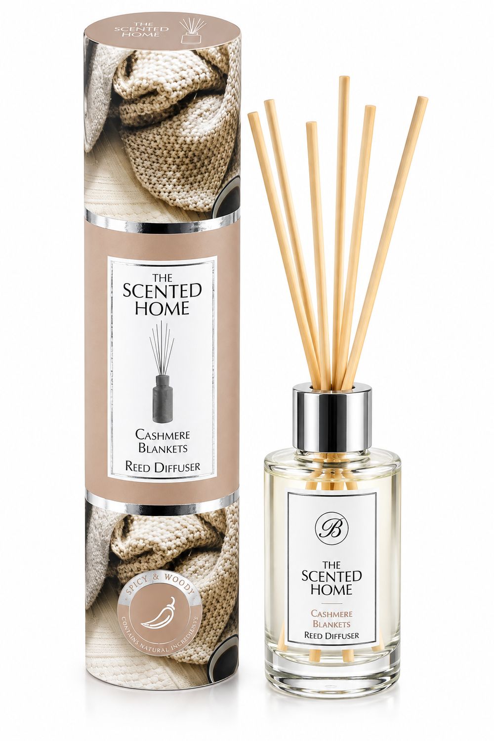The Scented Home Raumduft Cashmere Blankets Duftdiffuser mit Rattanstäbchen 150 ml