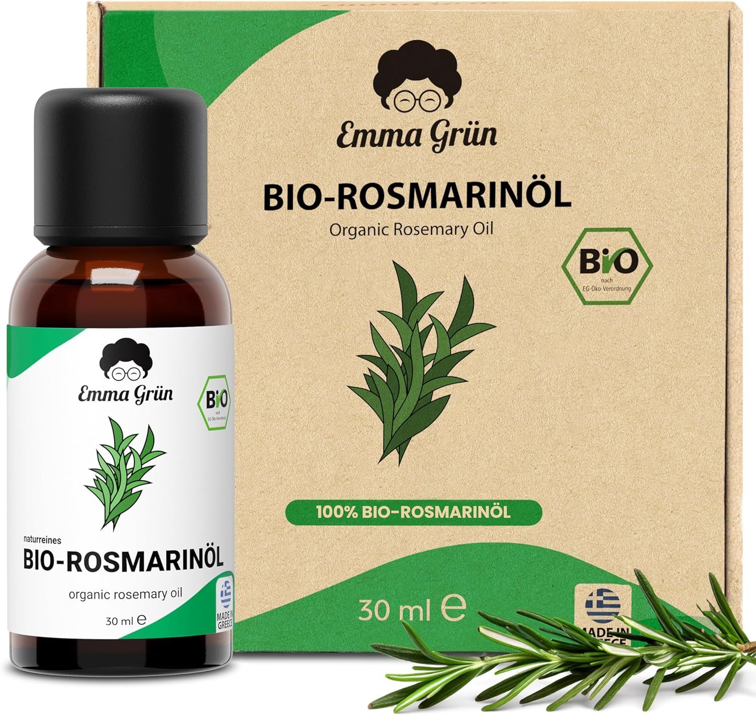 Emma Grün® ätherisches Bio Rosmarinöl naturrein & hochdossiert
