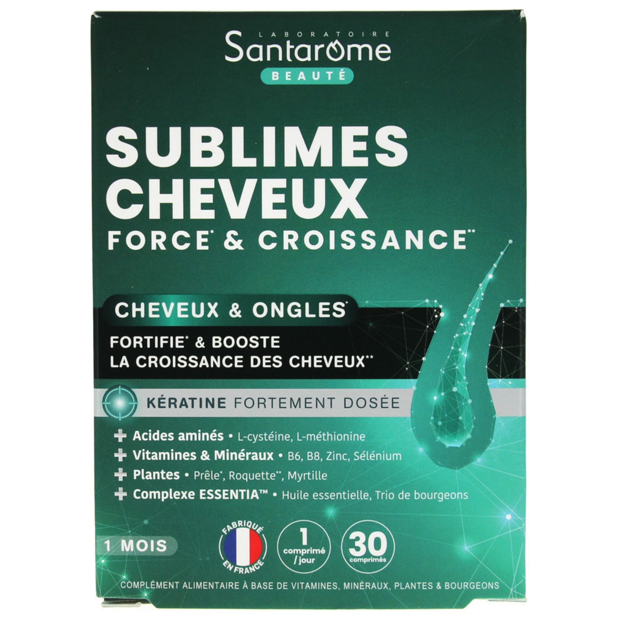 Santarome Sublimes Cheveux Force & Croissance 30 Tabletten 8,6x2,6x11,8 cm