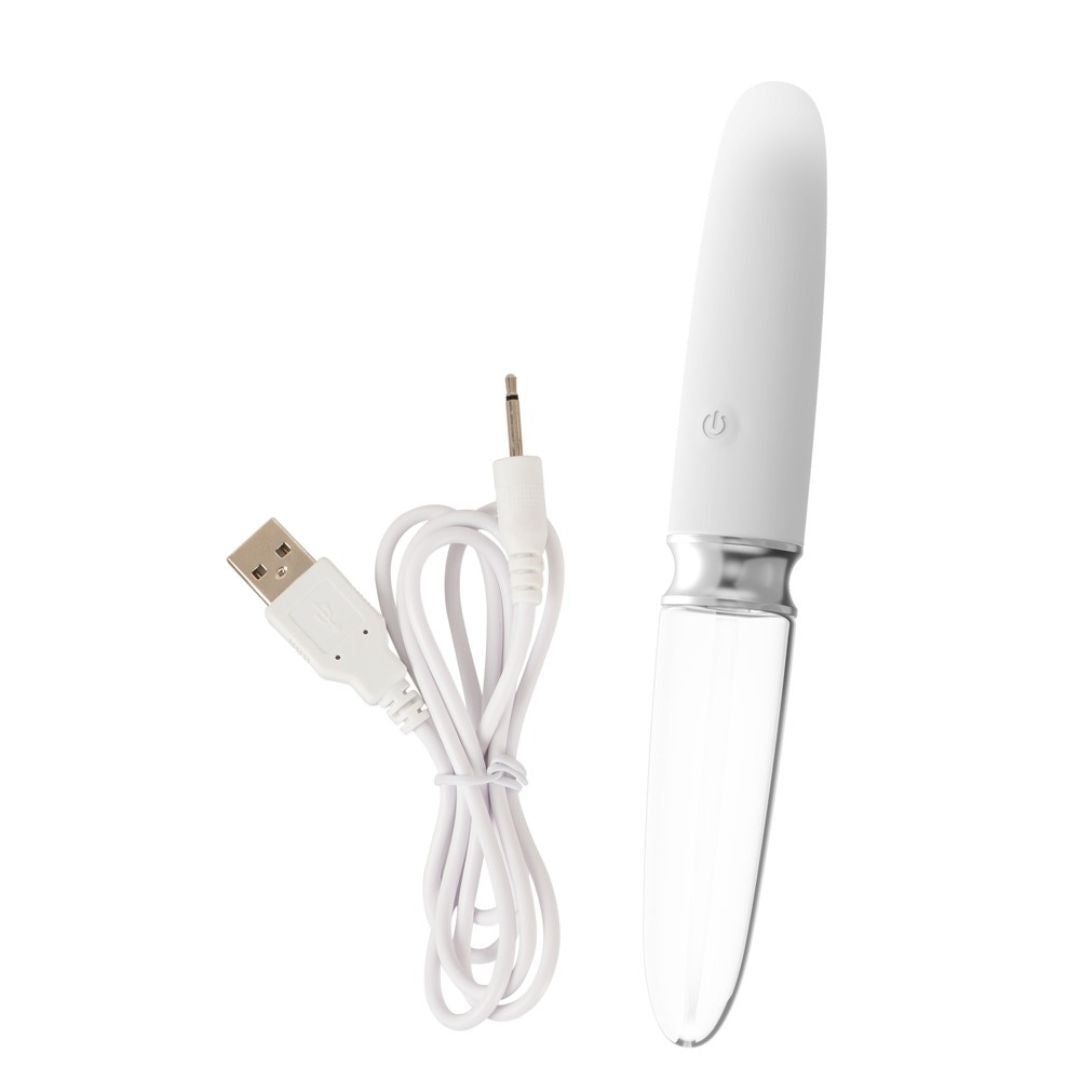 Vibrator „Straight LED Vibrator“ | aus Glas für Temperaturspiele, 10 Vibrationsmodi | Liaison