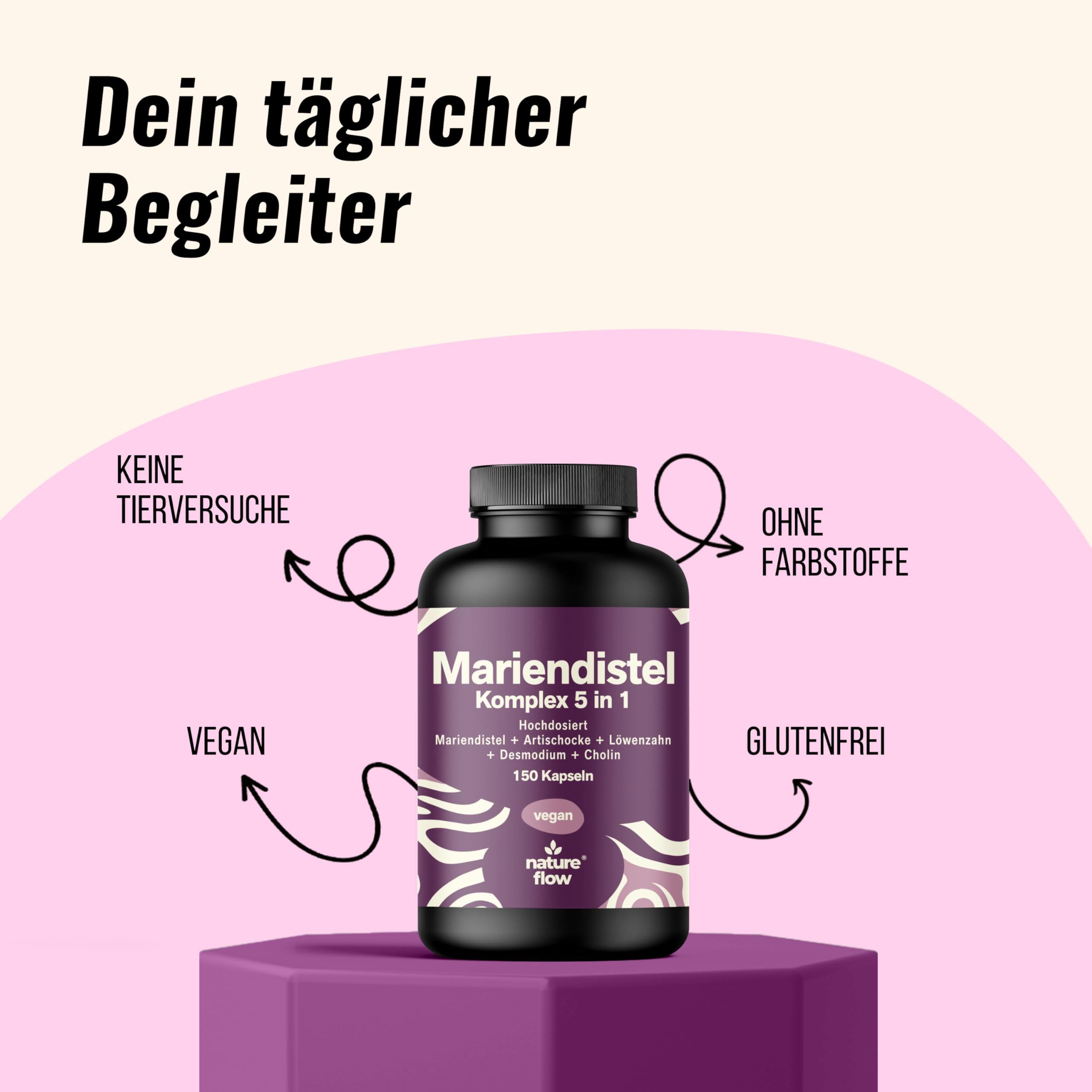Mariendistel Leber Komplex - 150 Kapseln - Nature Flow®