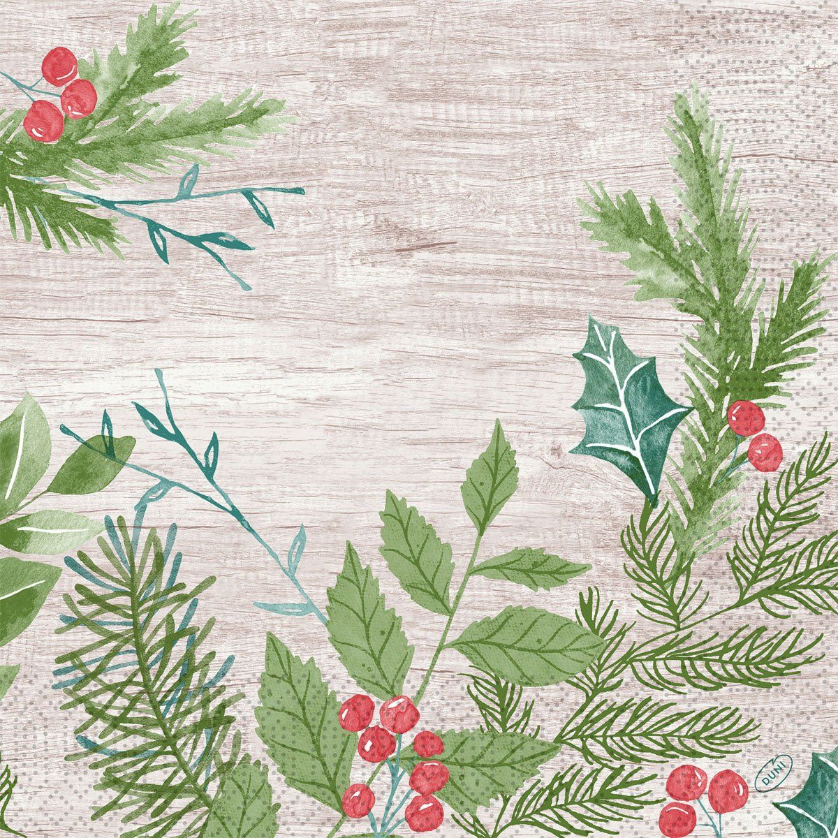 Servietten 40x40 3-lagig 1/4 Winter Greenery 4000 St Tücher