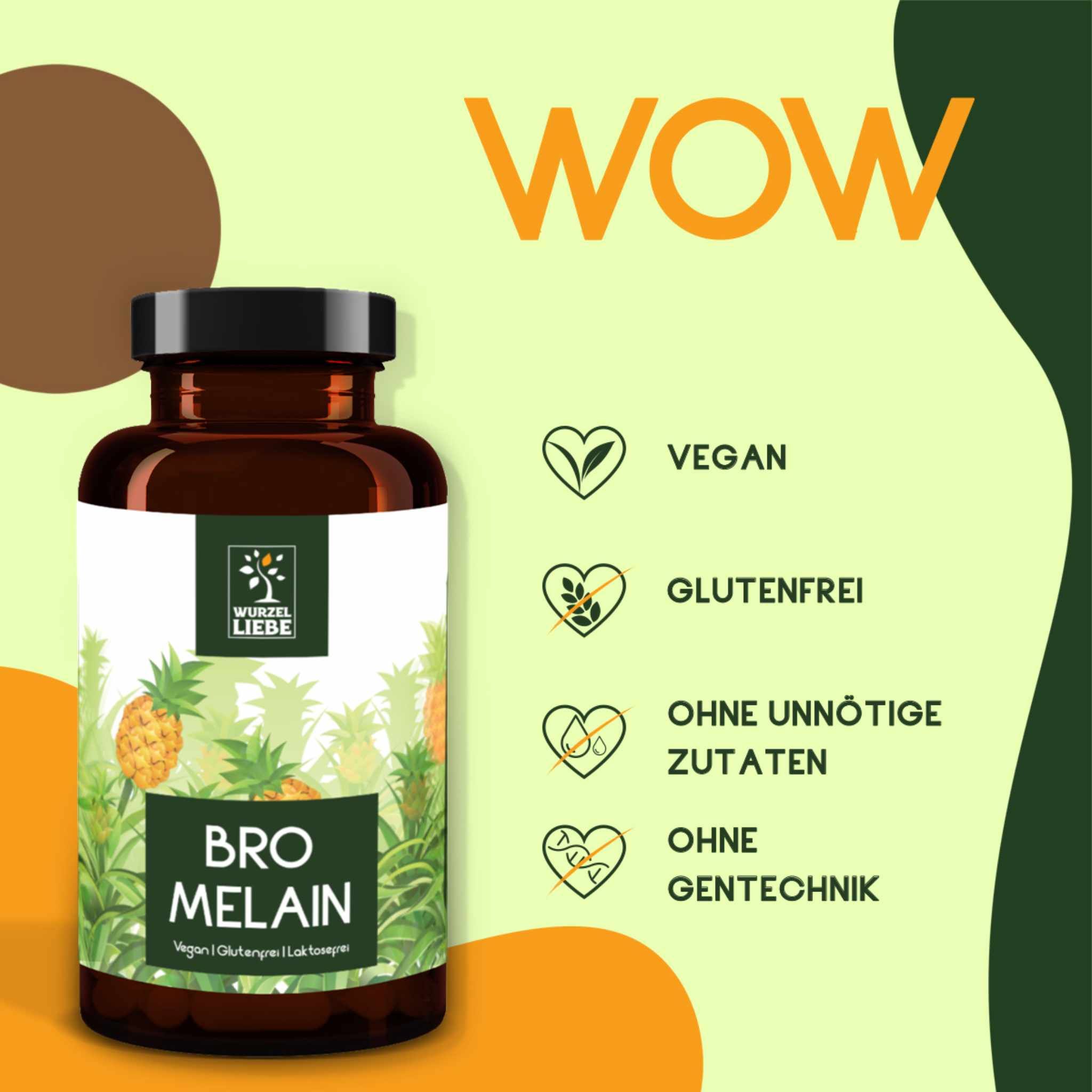 WURZELLIEBE Bromelain Enzym Komplex 600 mg (3000 F.I.P) 120 Kapseln magensaftresistent
