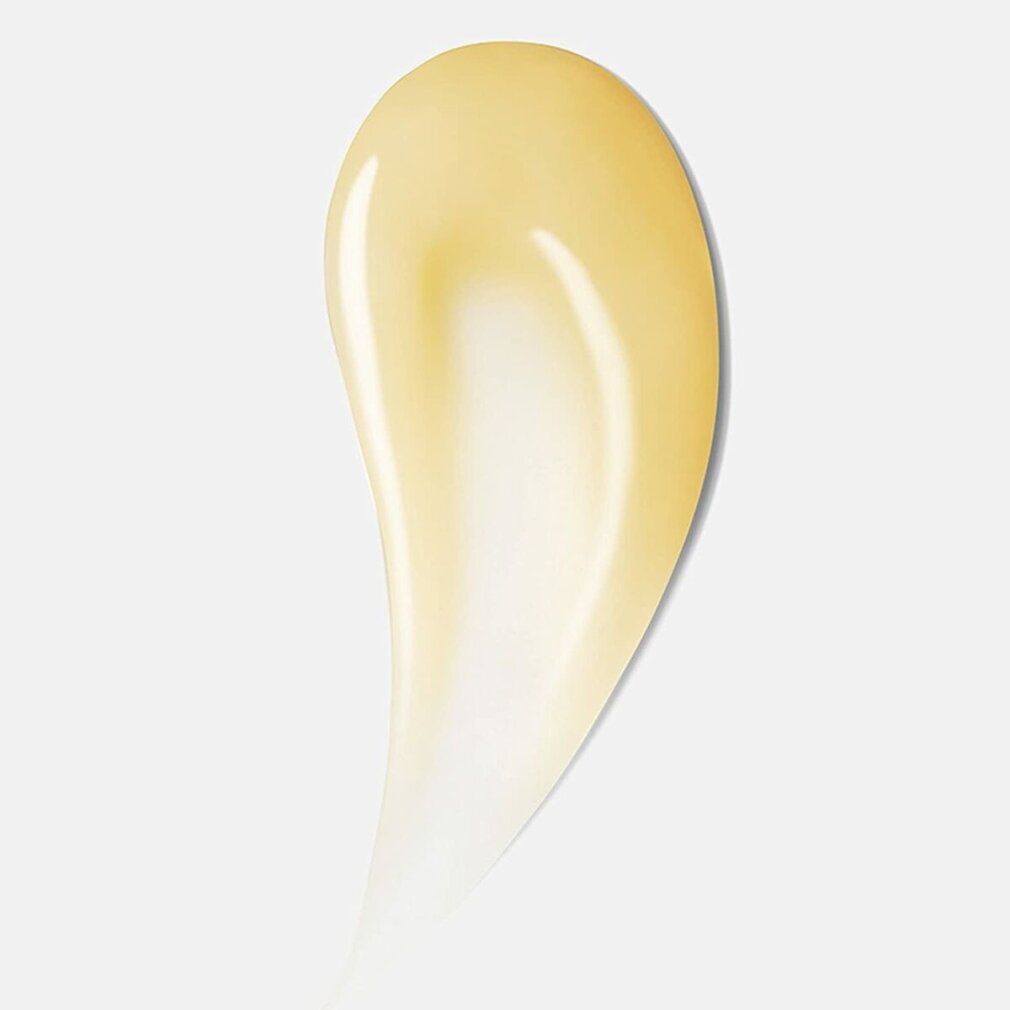 Gel-Probe, gelb. Form: Tropfen. Hintergrund: weiß.