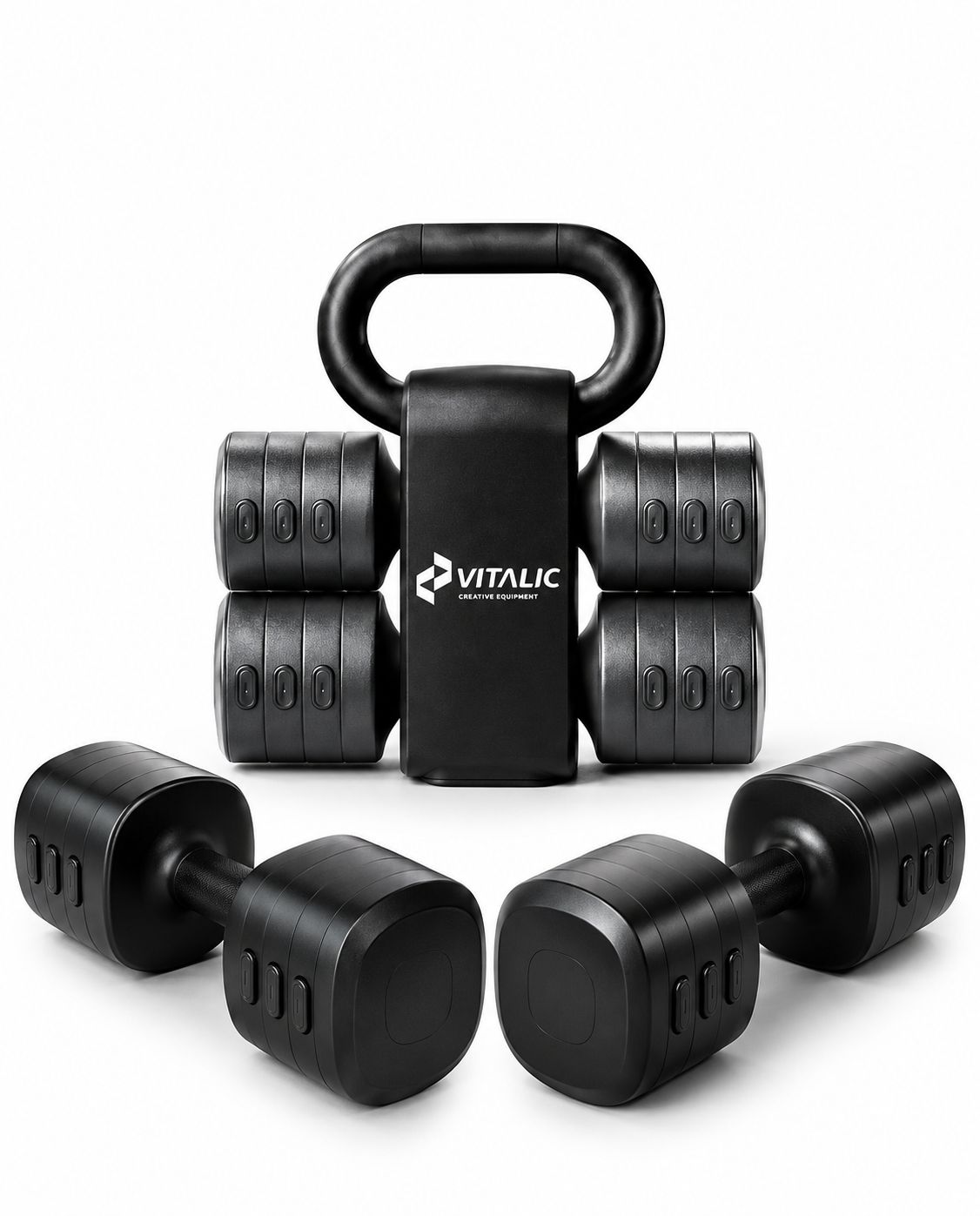 Vitalic 2-in-1 Hantel- & Kettlebell-Set | Gewichte von 1 bis 5,5 kg pro Stück