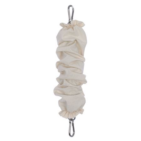 Beige Feder für Babyhängematte. Mit Stoff überzogen. An beiden Enden Haken zur Befestigung.