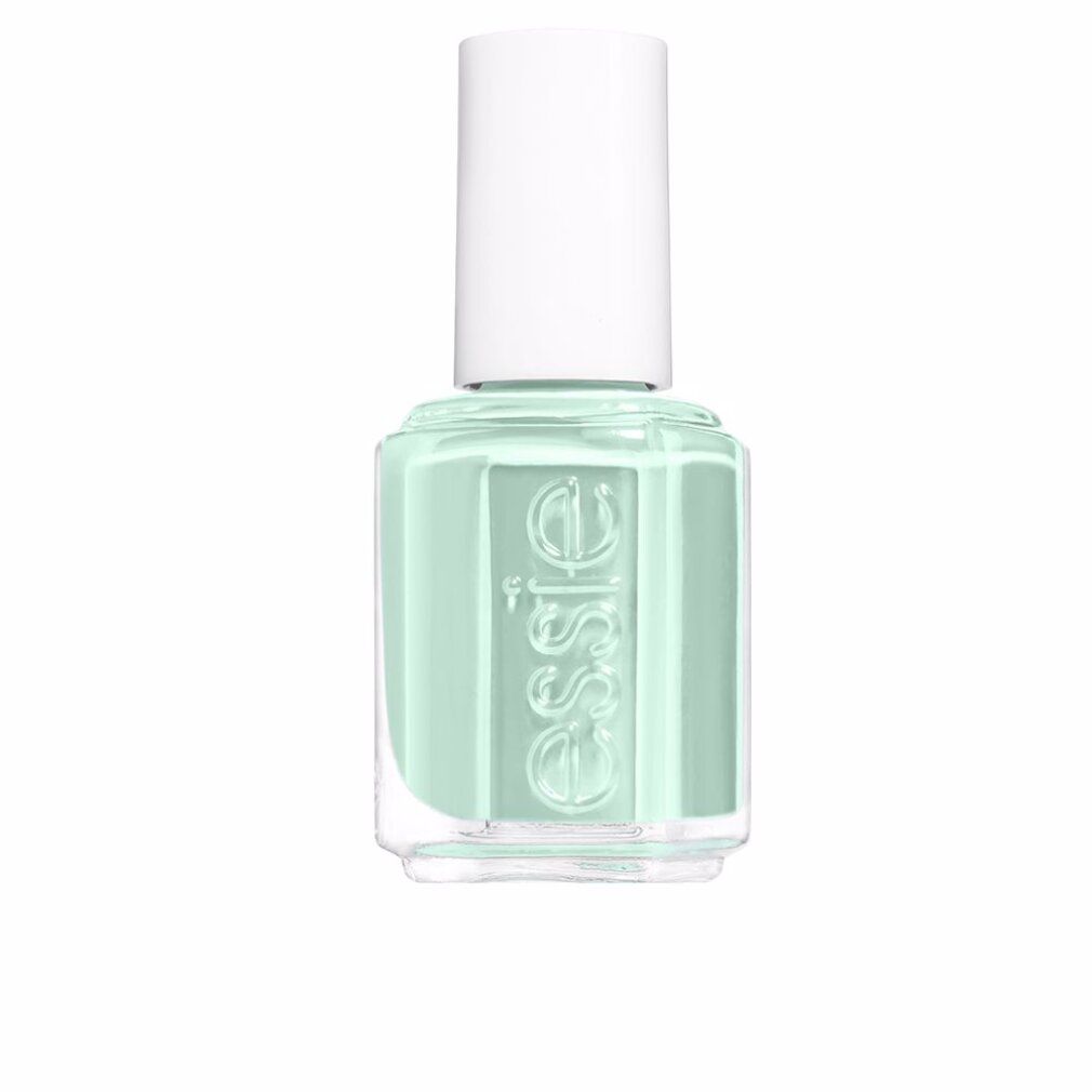 Essie Nagellackflasche in Mintgrün mit weißem Deckel.