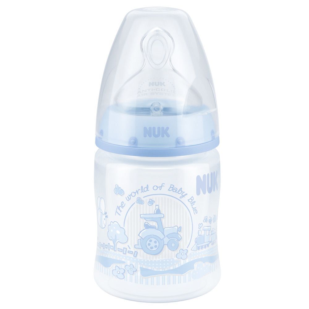 NUK® First Choice Plus Baby Blue Babyflasche 150 ml mit Trinksauger Größe 1 (0-6 Monate) M