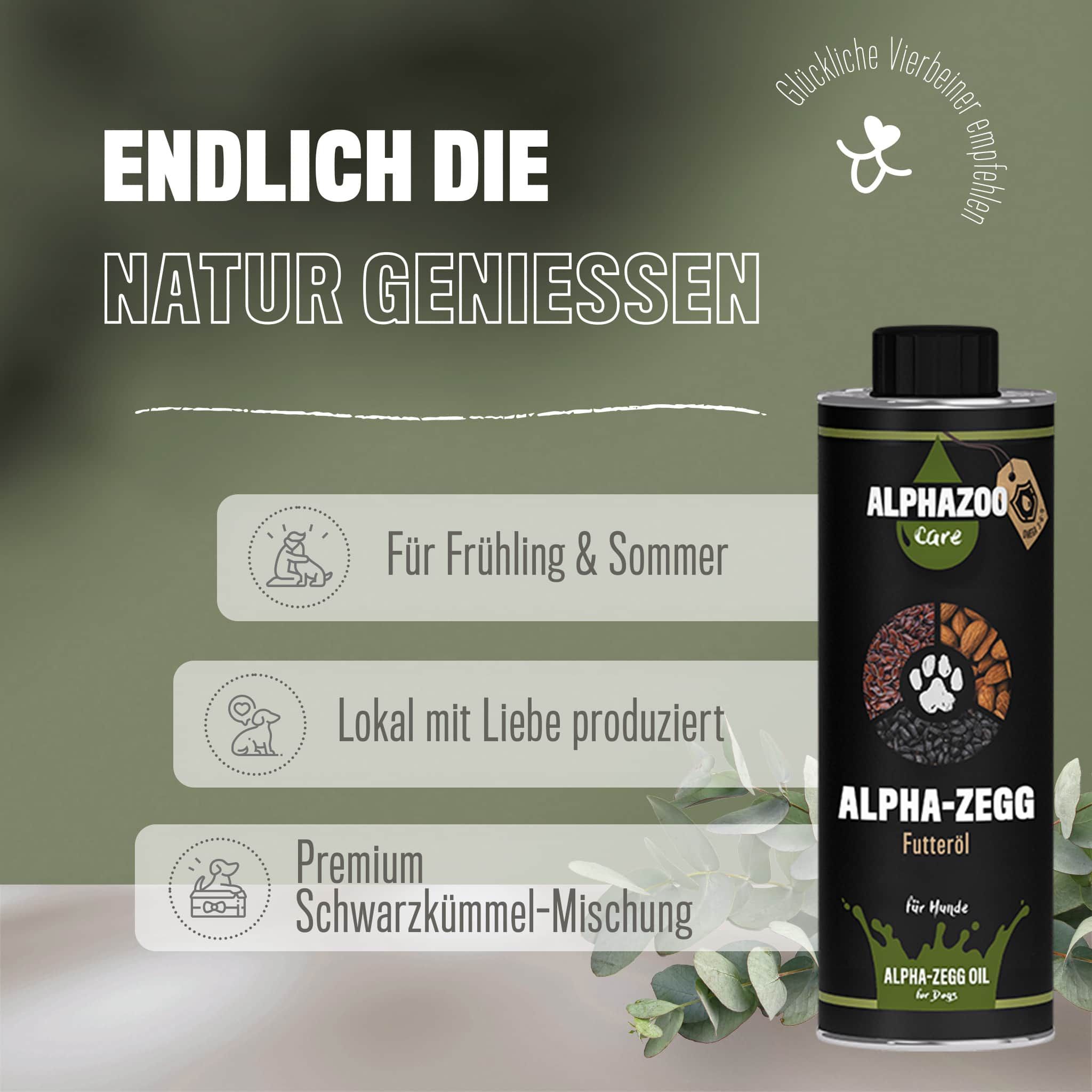 Alphazoo Alpha-Zegg Futteröl für Hunde 250 ml Öl